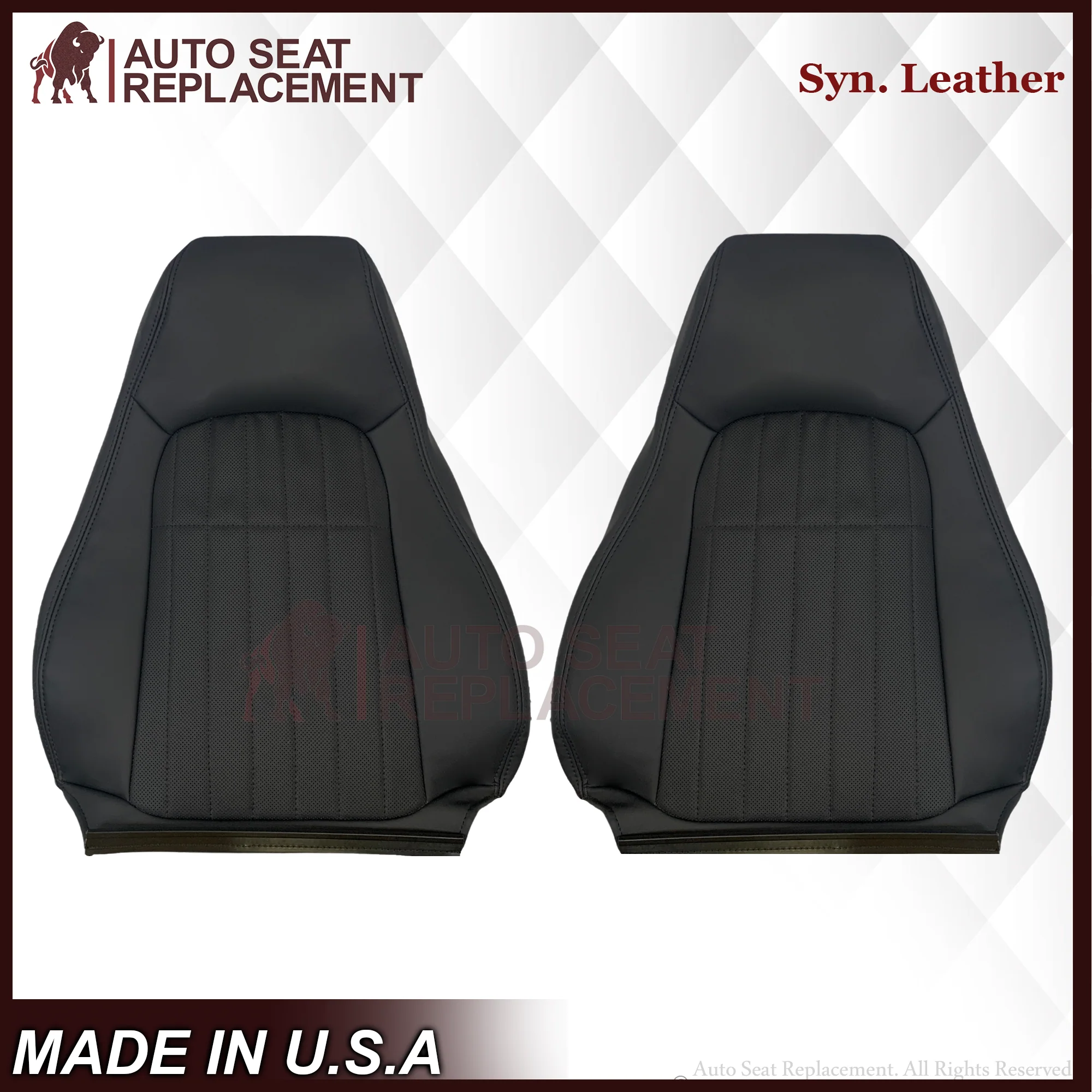 1997-2002 For Chevy Camaro SS Replacement Black Seat Covers In Synthetic Leather - Image 15