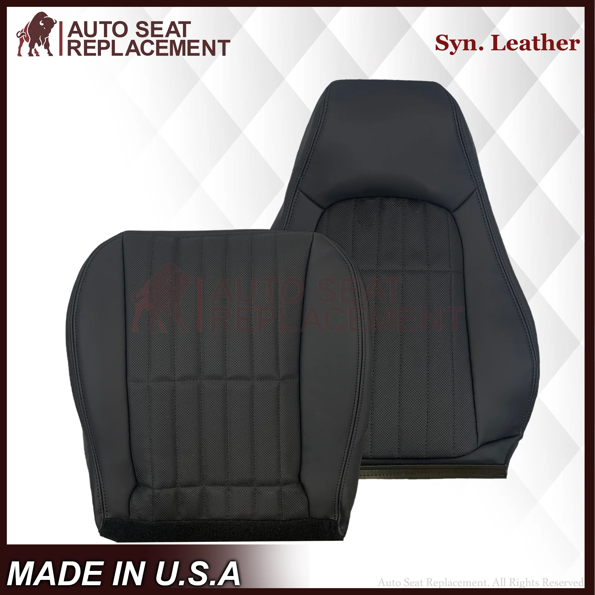 1997-2002 For Chevy Camaro SS Replacement Black Seat Covers In Synthetic Leather - Image 16