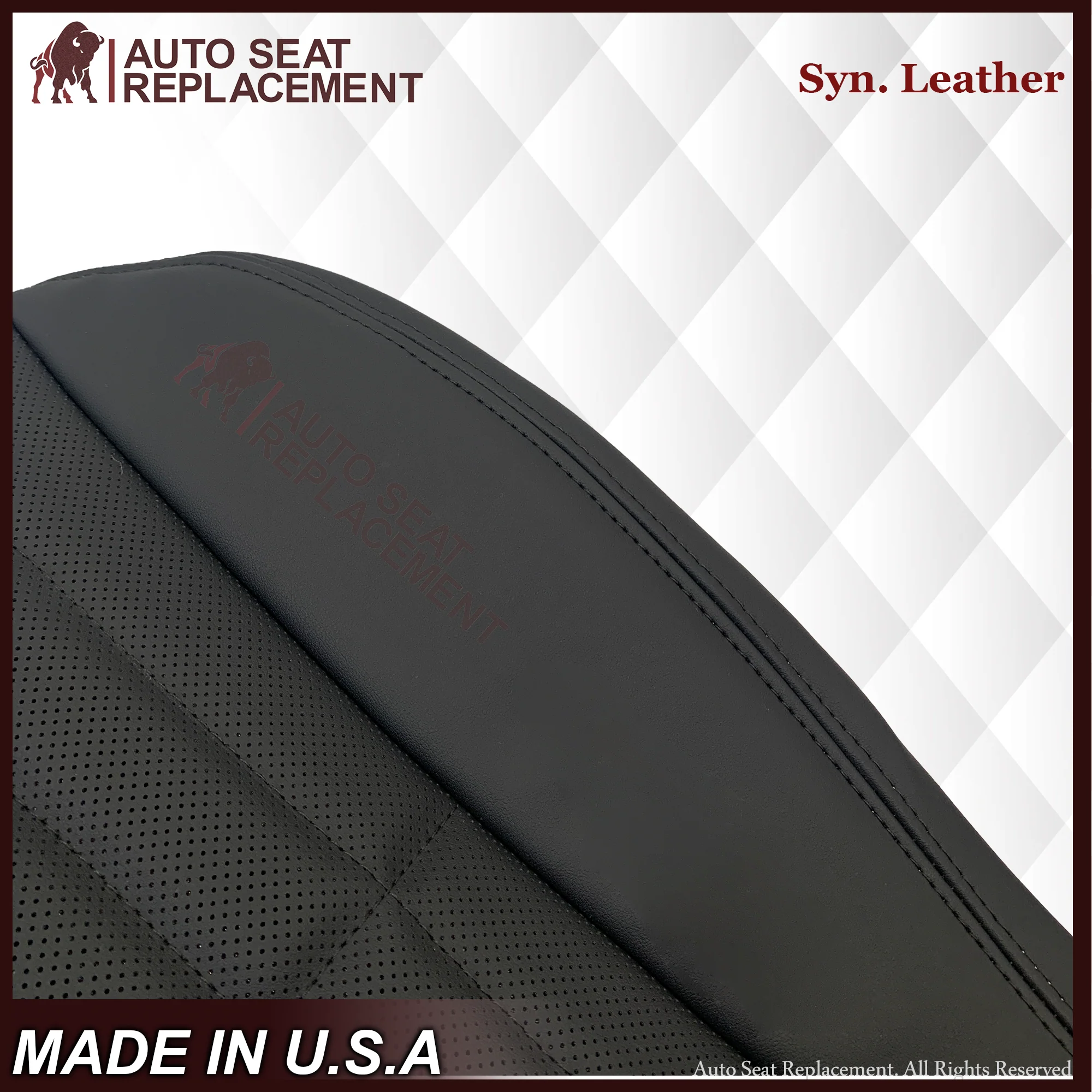 1997-2002 For Chevy Camaro SS Replacement Black Seat Covers In Synthetic Leather - Image 3