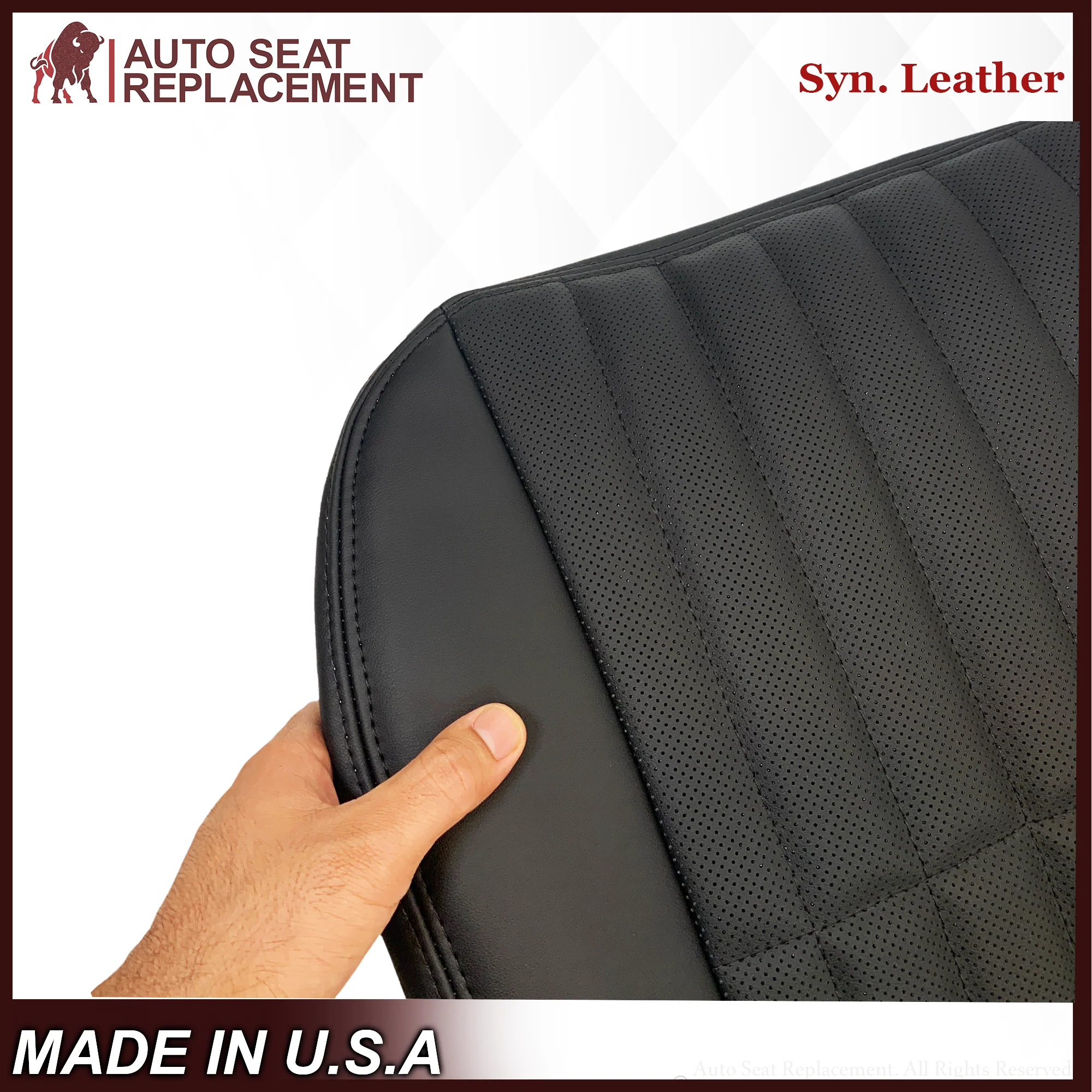 1997-2002 For Chevy Camaro SS Replacement Black Seat Covers In Synthetic Leather - Image 8