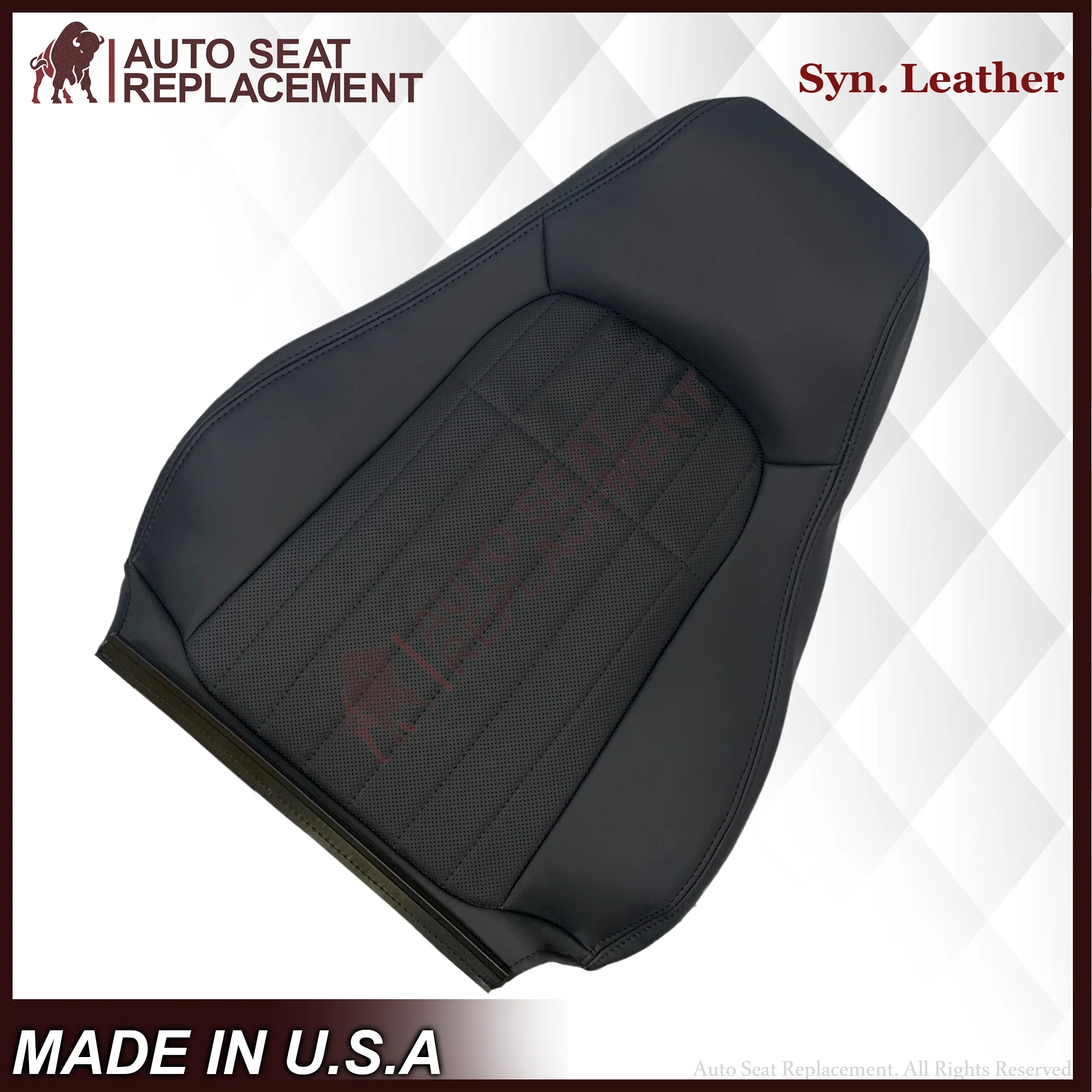 1997-2002 For Chevy Camaro SS Replacement Black Seat Covers In Synthetic Leather - Image 9