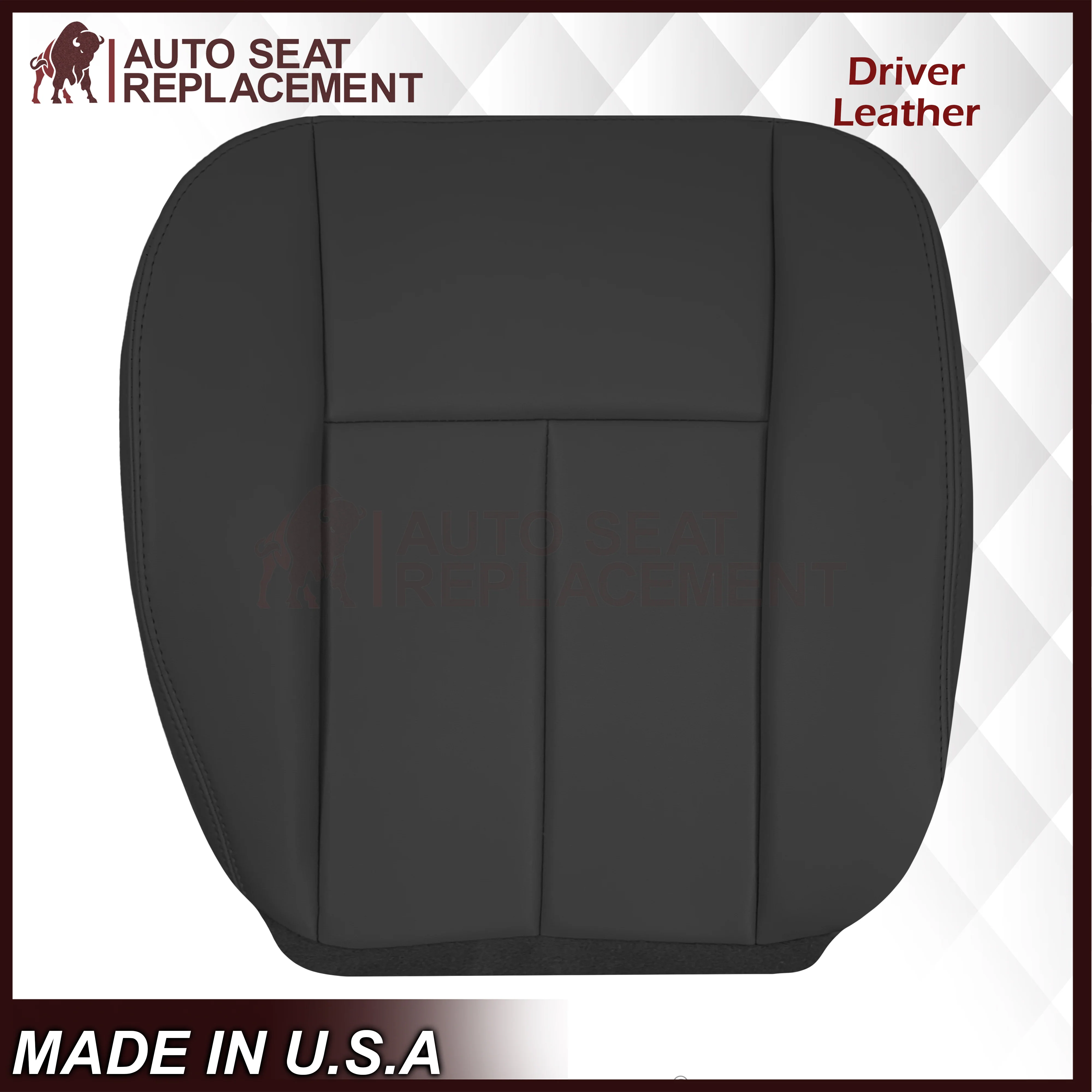 2005 to 2009 For Saab 9-7X SUV Front Base Bottom Syn. Leather Seat Cover In Black - Image 11
