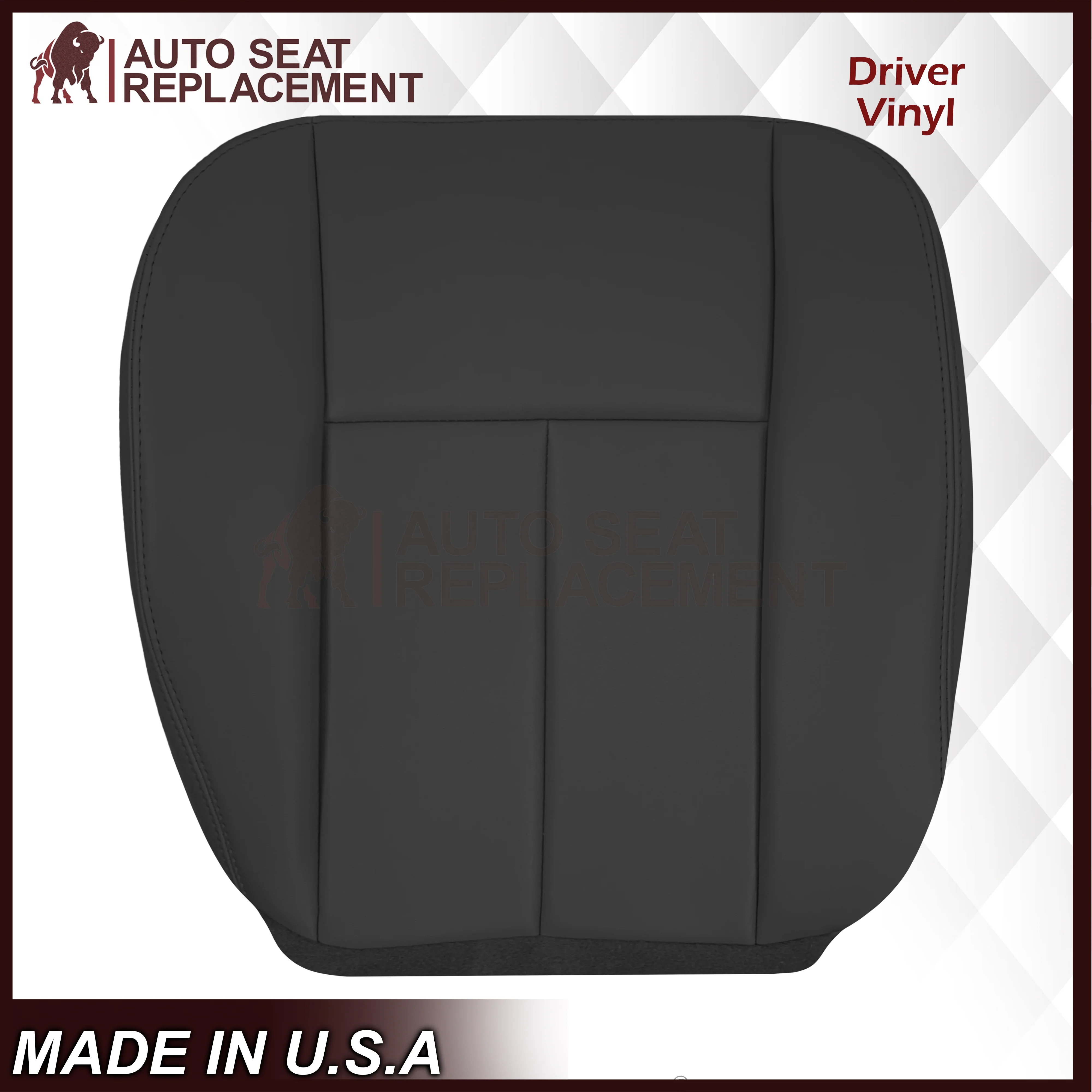 2005 to 2009 For Saab 9-7X SUV Front Base Bottom Syn. Leather Seat Cover In Black - Image 12
