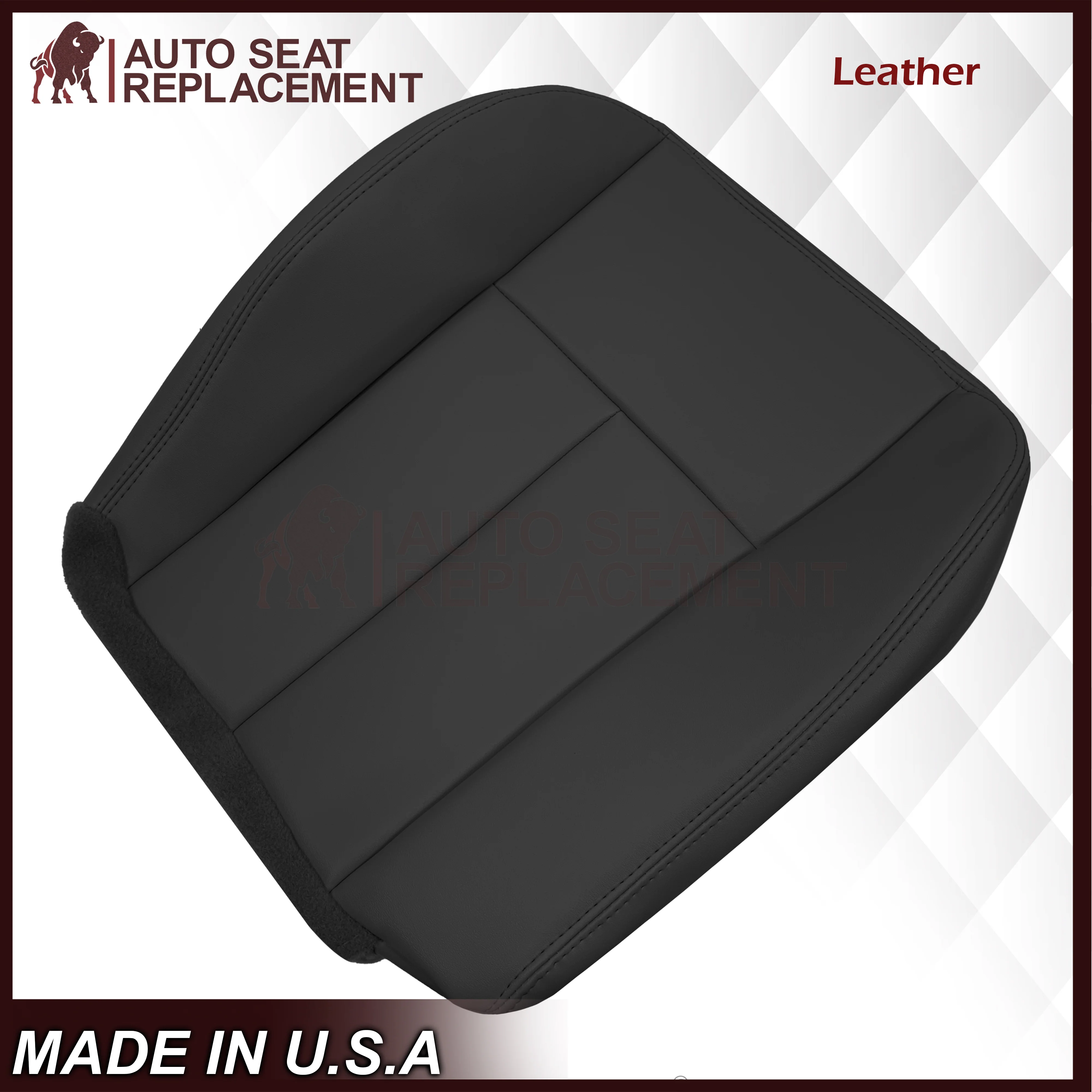 2005 to 2009 For Saab 9-7X SUV Front Base Bottom Syn. Leather Seat Cover In Black - Image 13