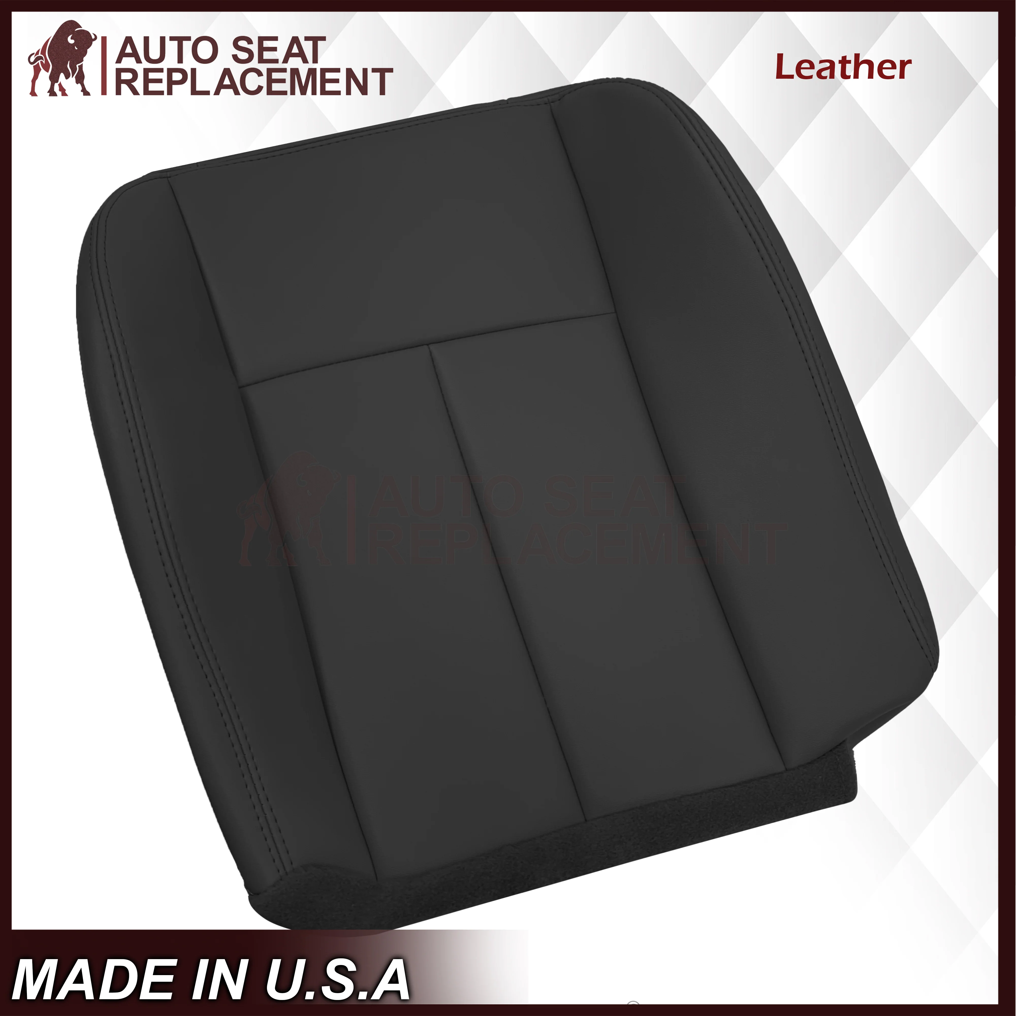 2005 to 2009 For Saab 9-7X SUV Front Base Bottom Syn. Leather Seat Cover In Black - Image 14
