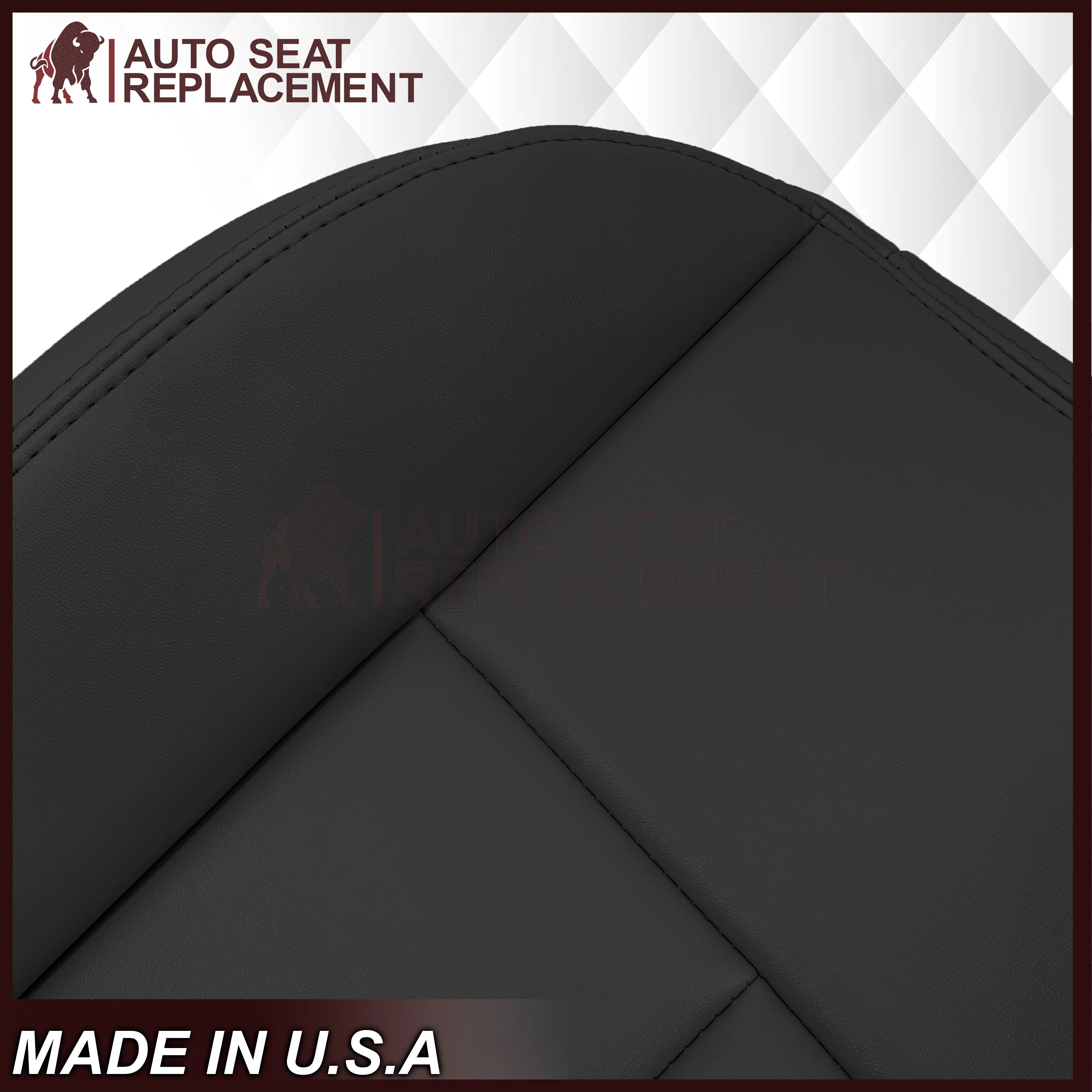 2005 to 2009 For Saab 9-7X SUV Front Base Bottom Syn. Leather Seat Cover In Black - Image 17