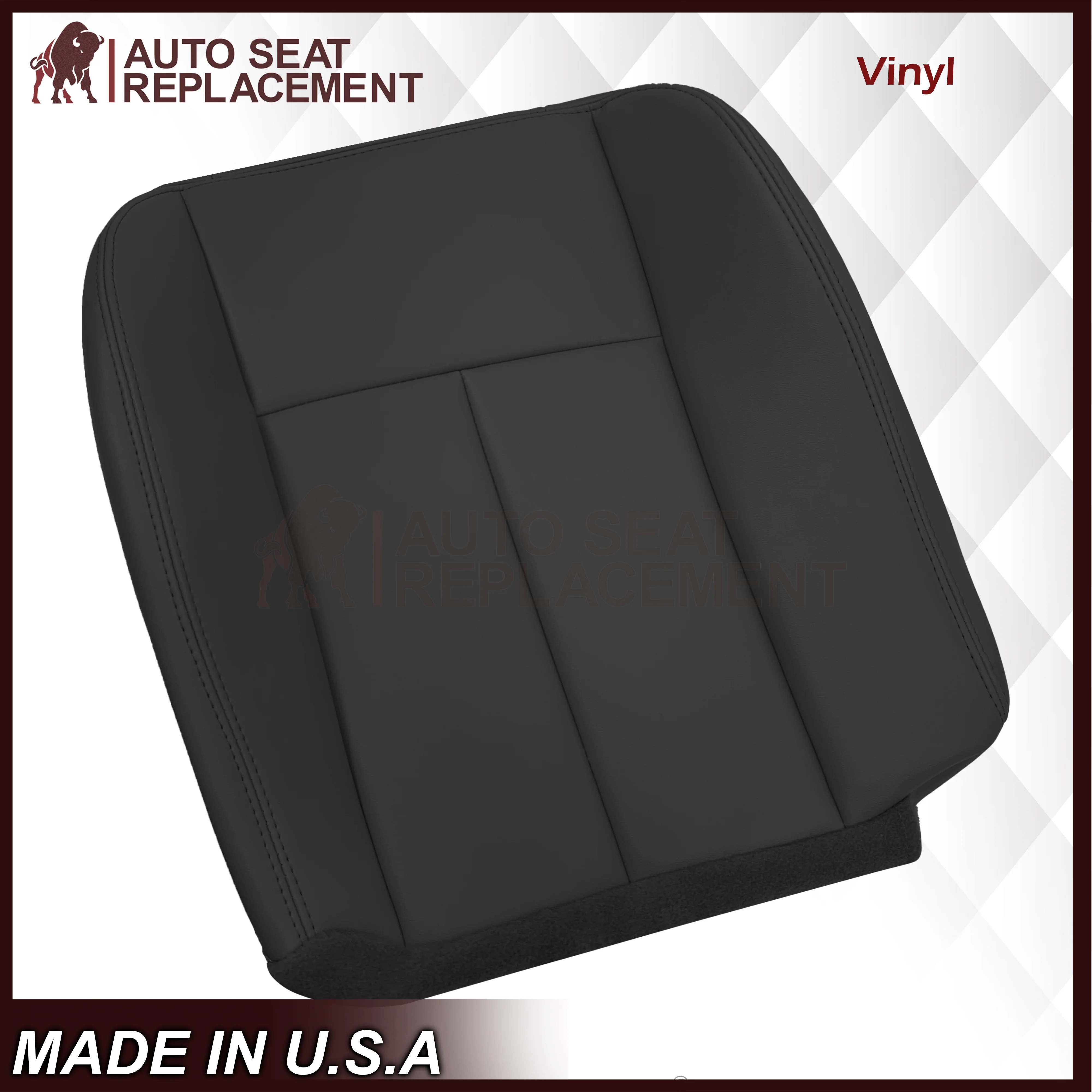 2005 to 2009 For Saab 9-7X SUV Front Base Bottom Syn. Leather Seat Cover In Black - Image 18
