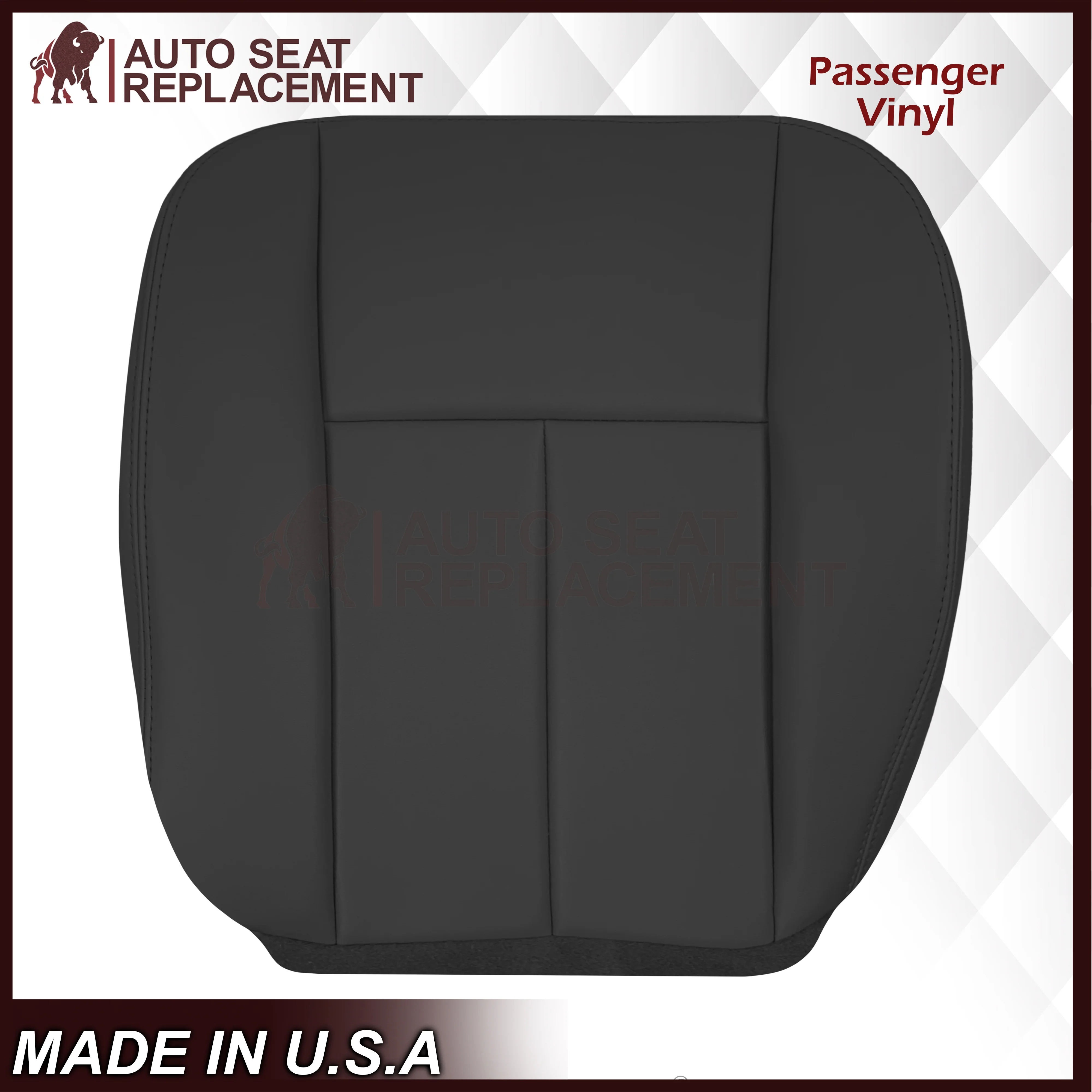 2005 to 2009 For Saab 9-7X SUV Front Base Bottom Syn. Leather Seat Cover In Black - Image 3