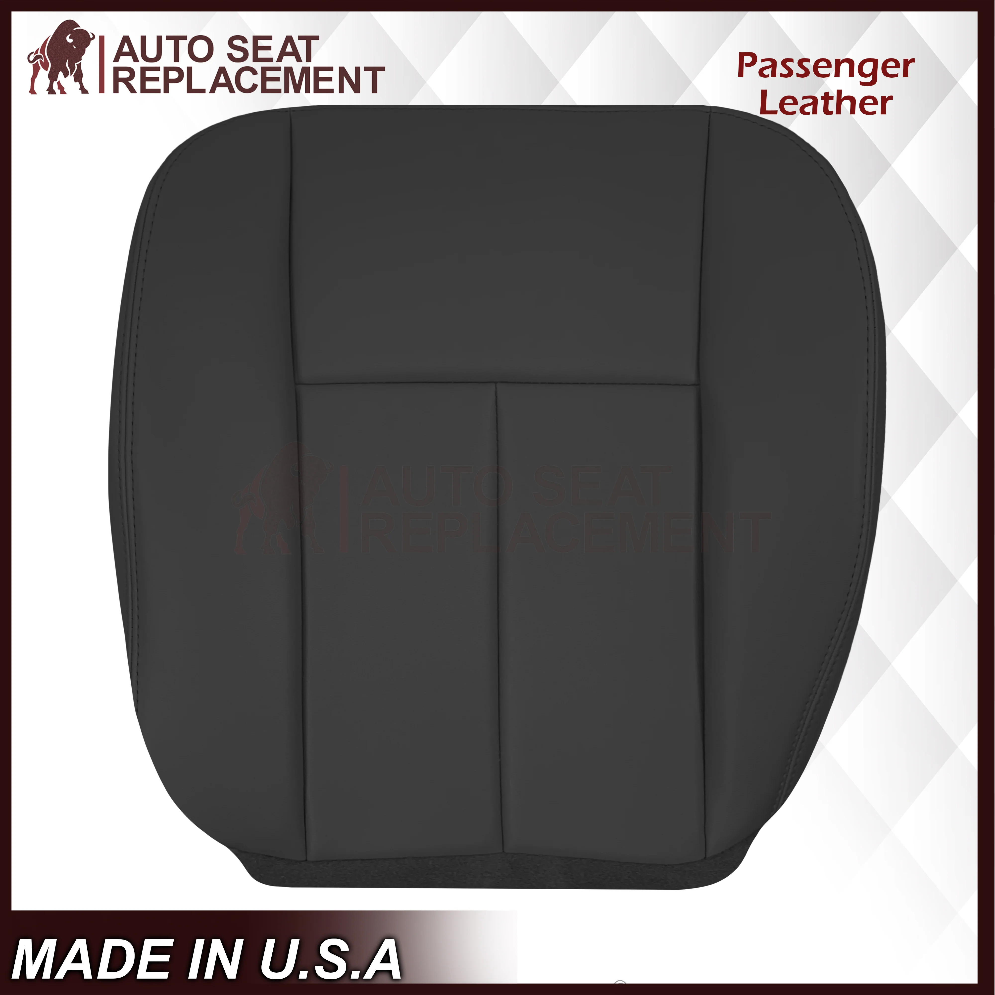 2005 to 2009 For Saab 9-7X SUV Front Base Bottom Syn. Leather Seat Cover In Black - Image 5
