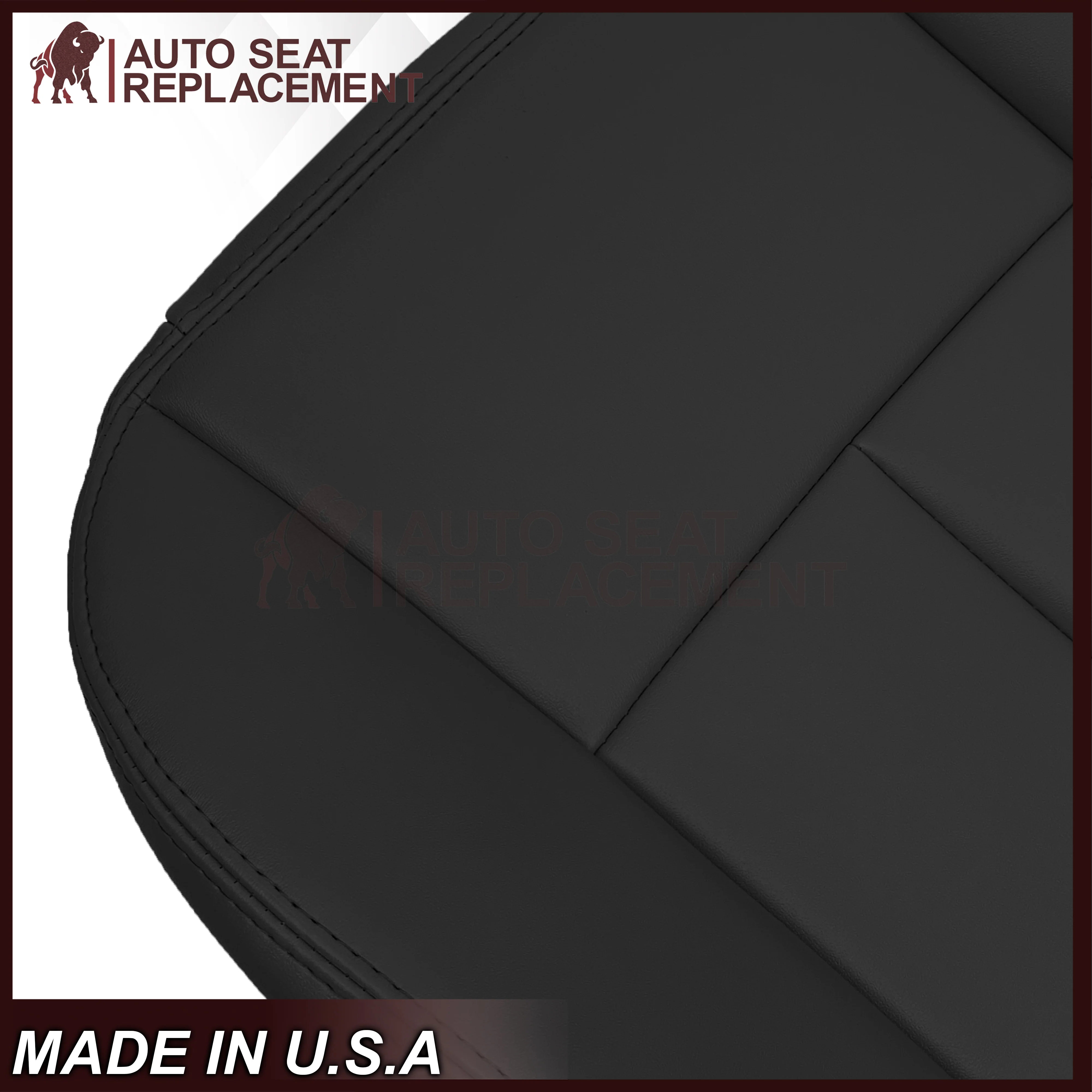 2005 to 2009 For Saab 9-7X SUV Front Base Bottom Syn. Leather Seat Cover In Black - Image 7