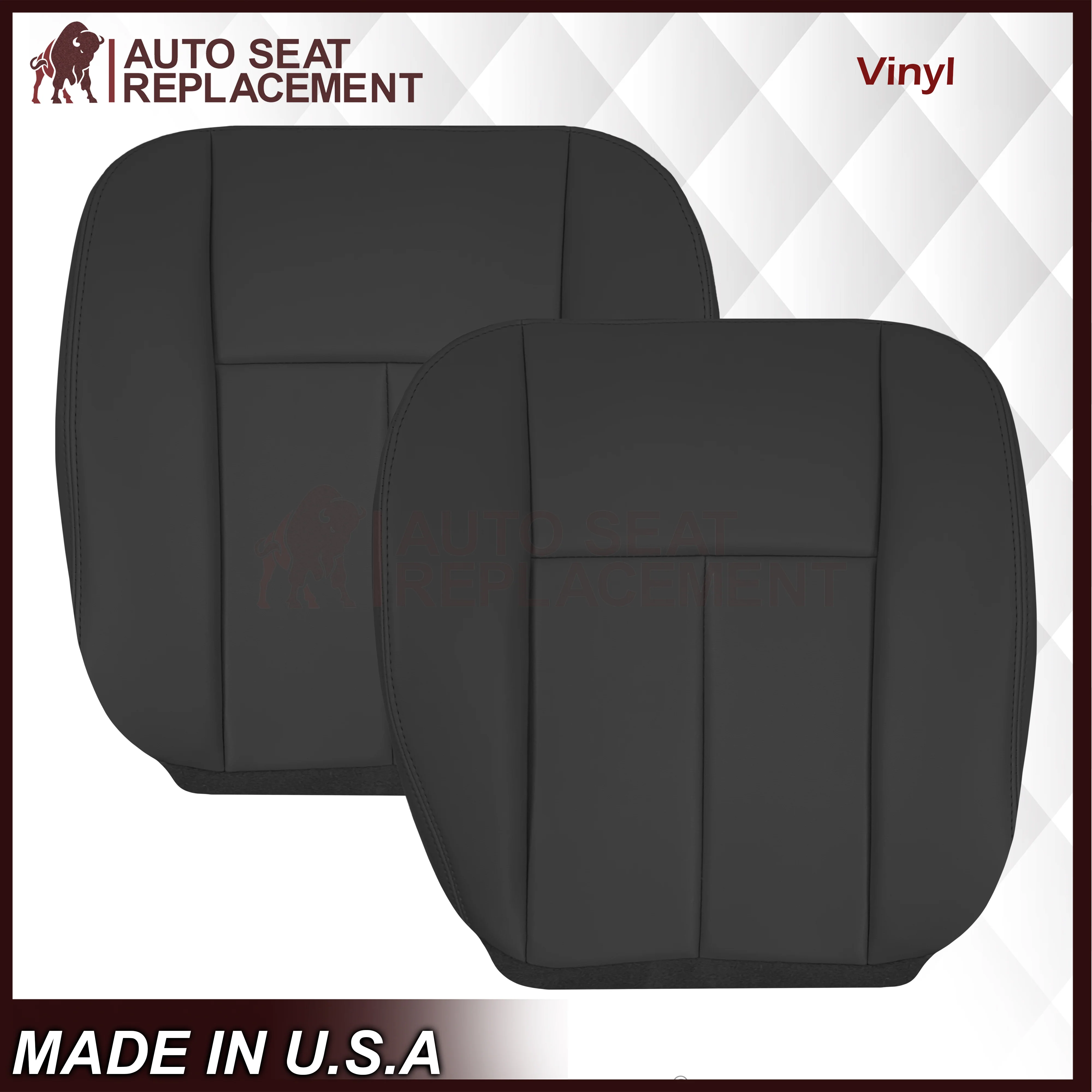 2005 to 2009 For Saab 9-7X SUV Front Base Bottom Syn. Leather Seat Cover In Black - Image 8