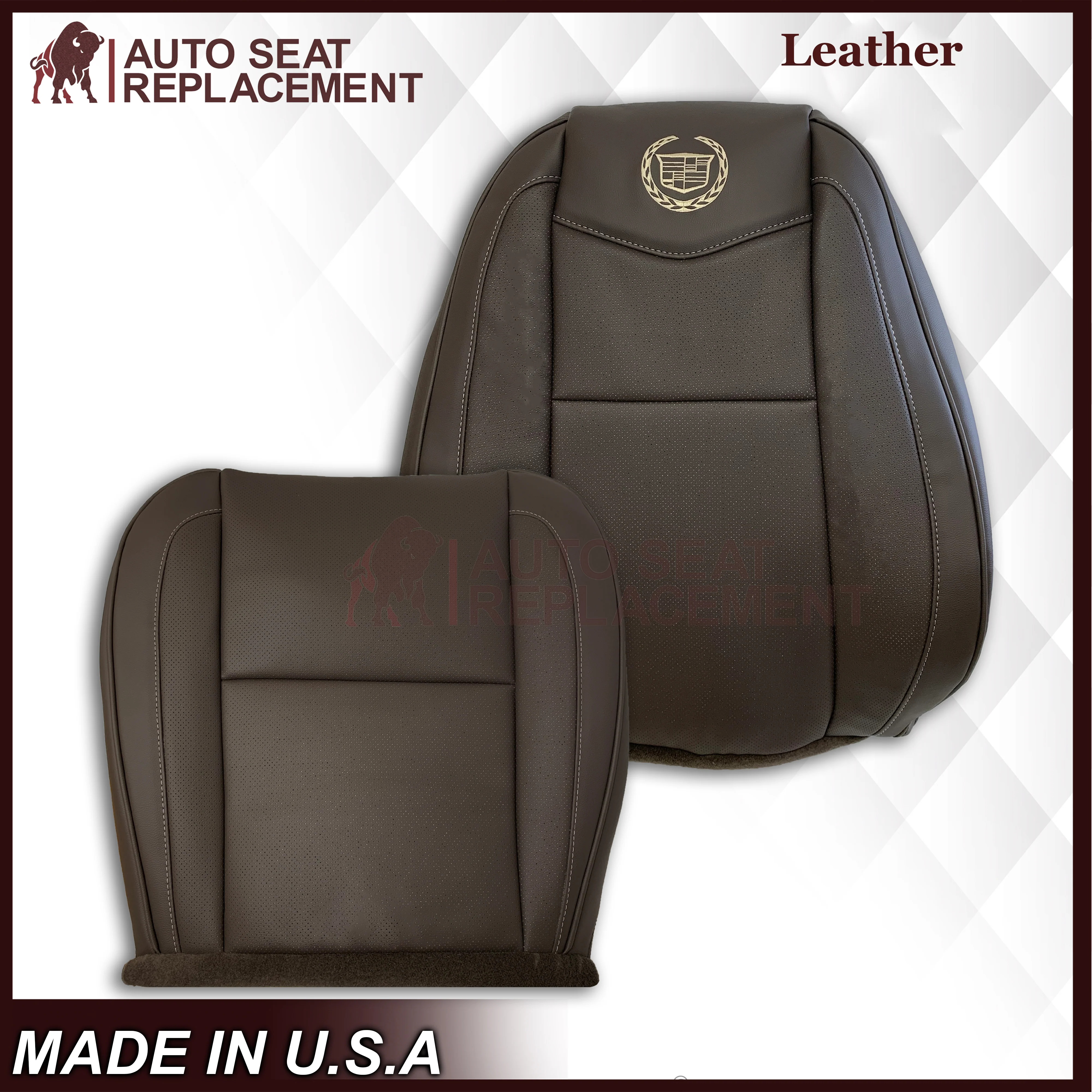 2007-2014 Cadillac Escalade Platinum Edition Replacement Synthetic Leather or Genuine Leather Seat Cover In Brown - Image 11