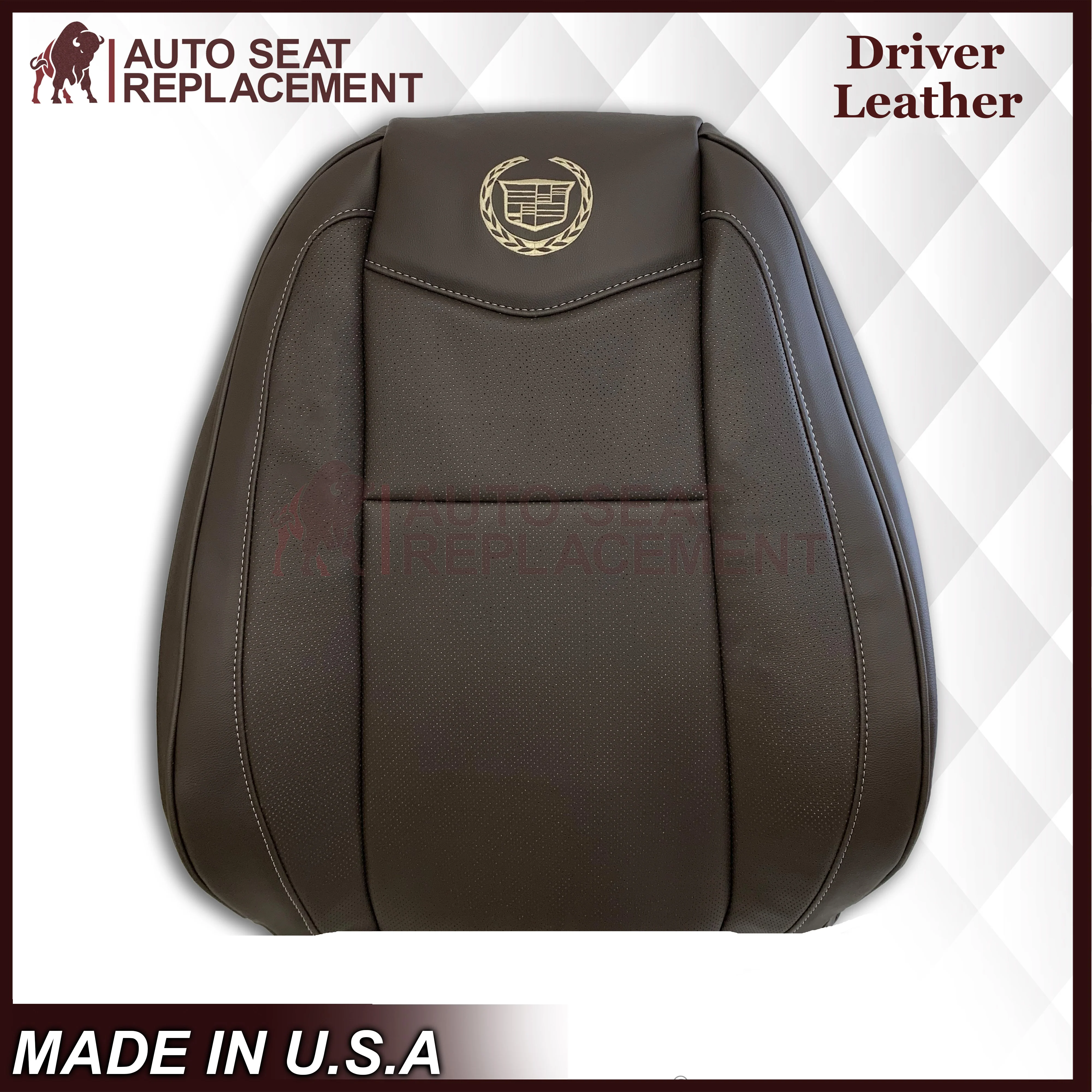 2007-2014 Cadillac Escalade Platinum Edition Replacement Synthetic Leather or Genuine Leather Seat Cover In Brown - Image 13