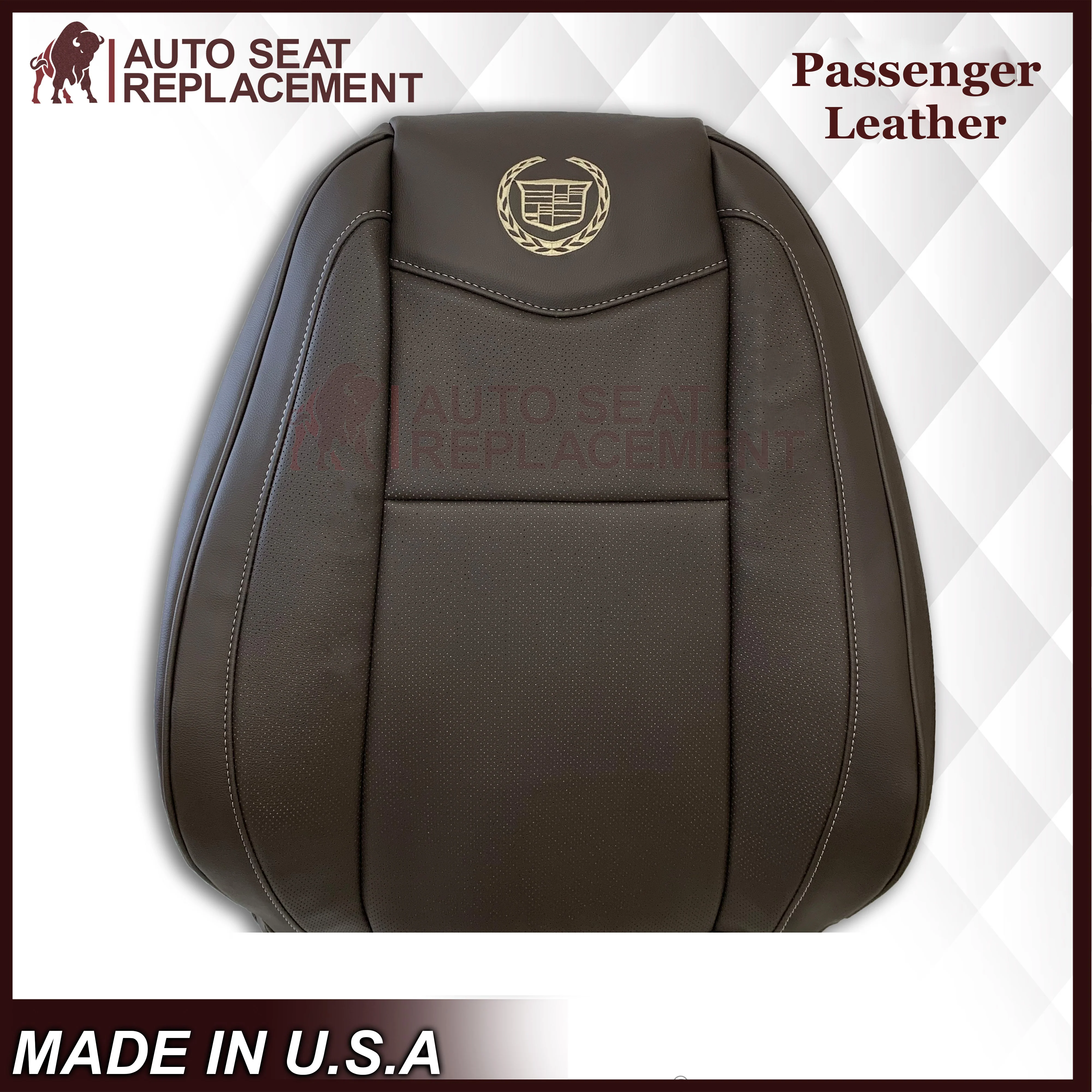 2007-2014 Cadillac Escalade Platinum Edition Replacement Synthetic Leather or Genuine Leather Seat Cover In Brown - Image 15