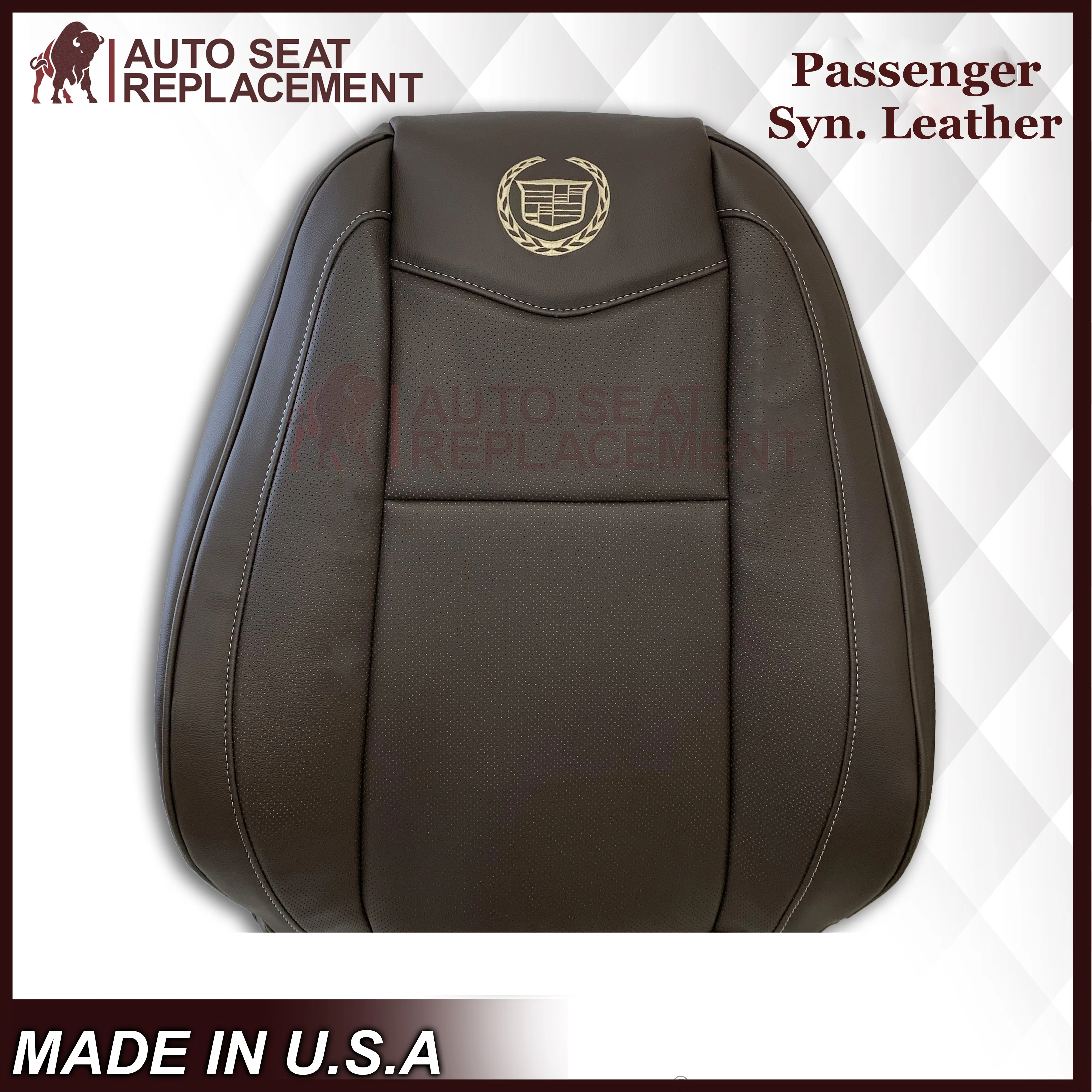 2007-2014 Cadillac Escalade Platinum Edition Replacement Synthetic Leather or Genuine Leather Seat Cover In Brown - Image 16