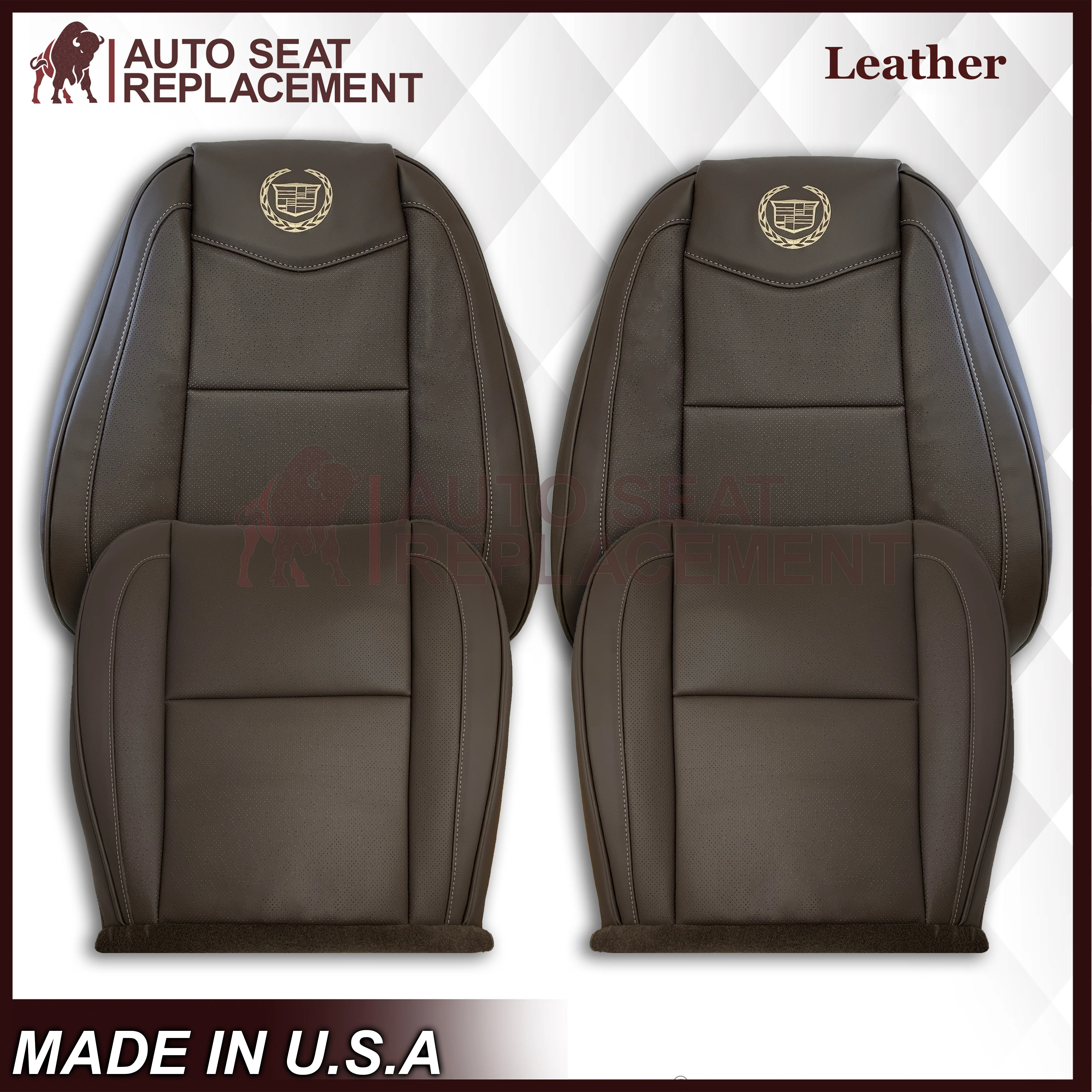 2007-2014 Cadillac Escalade Platinum Edition Replacement Synthetic Leather or Genuine Leather Seat Cover In Brown - Image 17