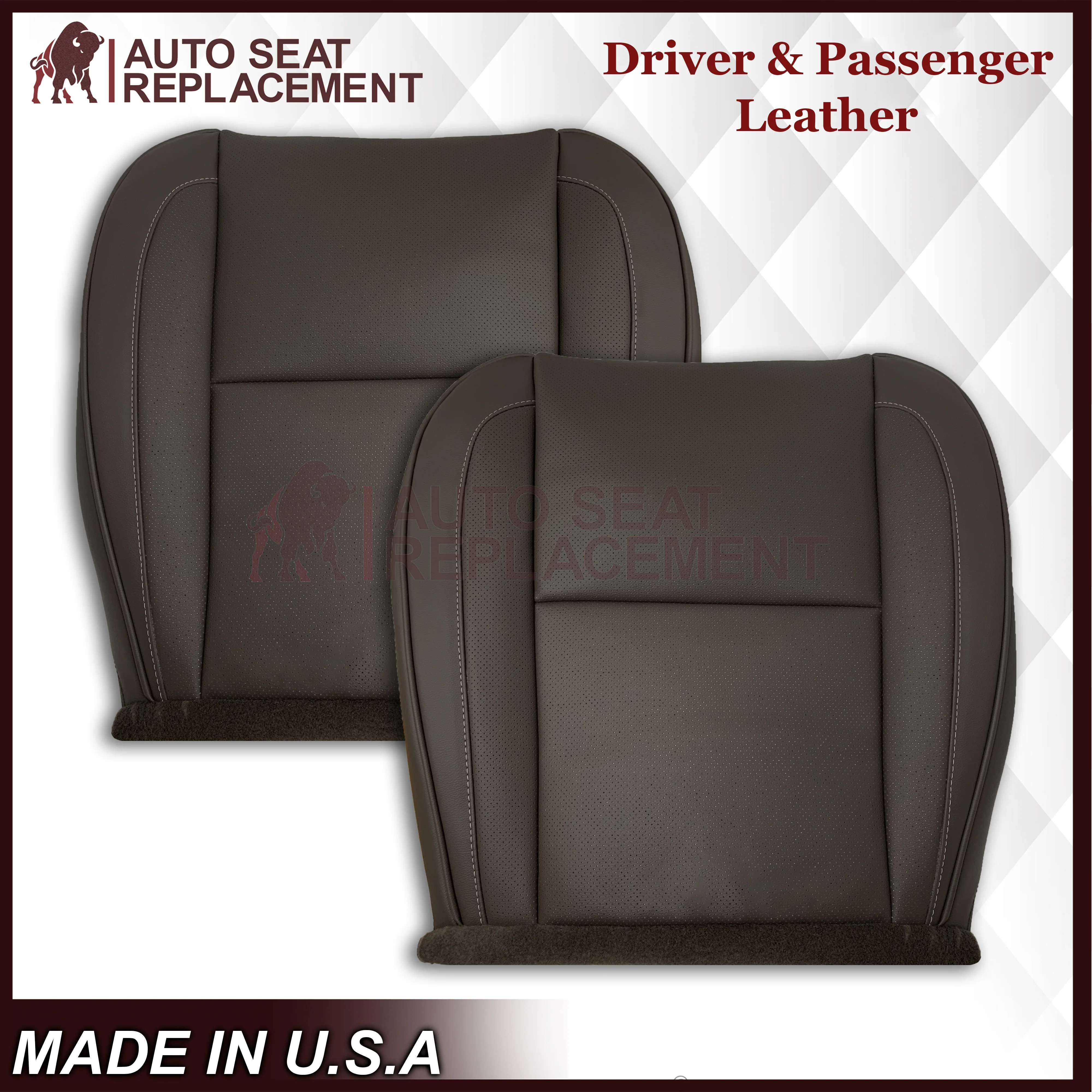 2007-2014 Cadillac Escalade Platinum Edition Replacement Synthetic Leather or Genuine Leather Seat Cover In Brown - Image 22