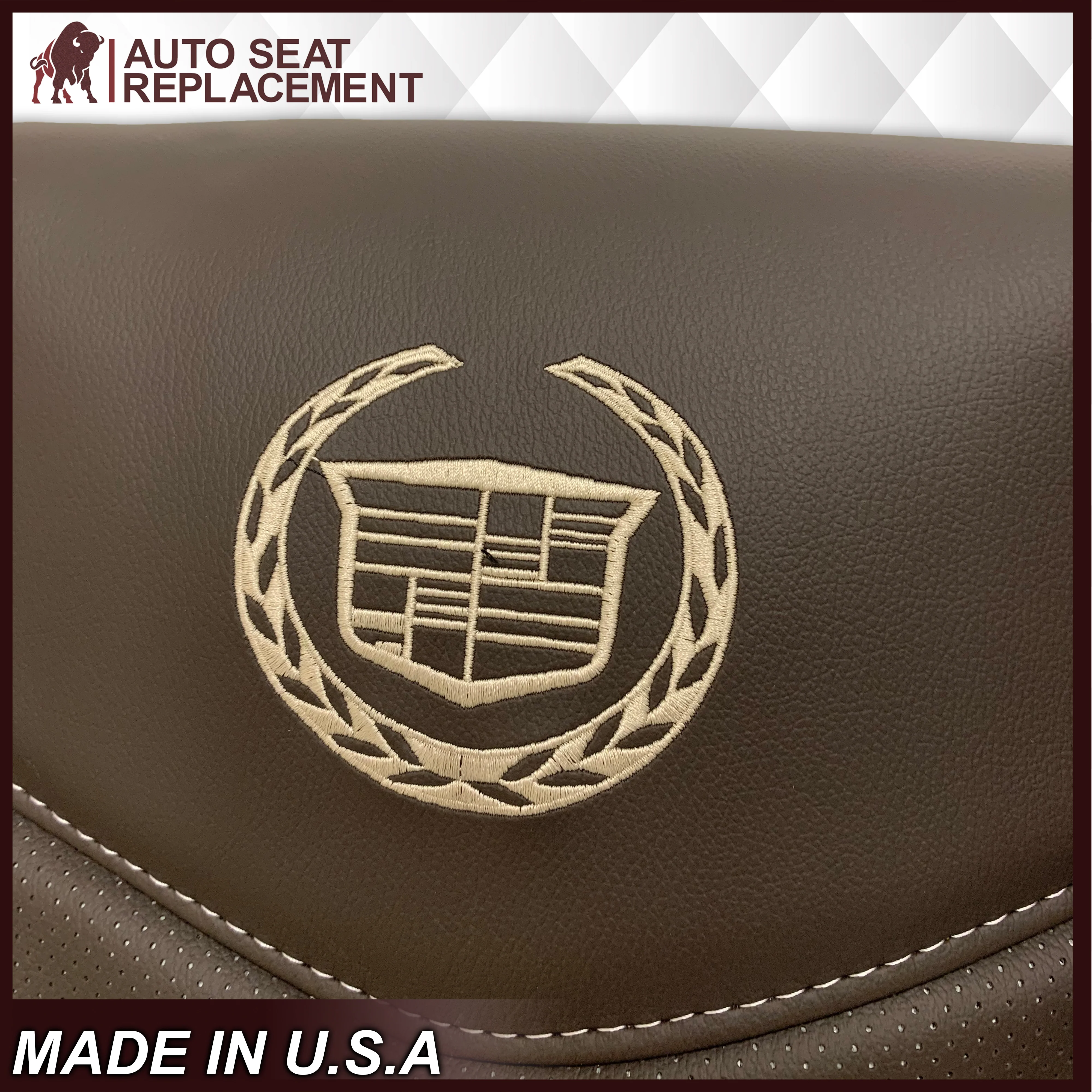 2007-2014 Cadillac Escalade Platinum Edition Replacement Synthetic Leather or Genuine Leather Seat Cover In Brown - Image 3