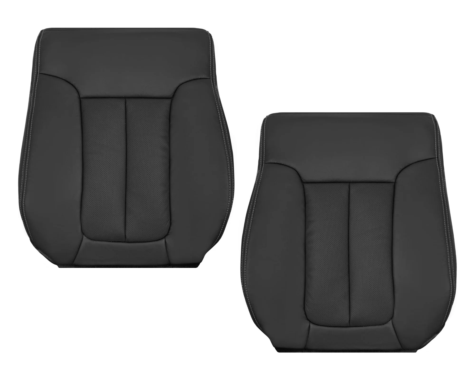2009 - 2014 Ford F-150 Lariat Replacement Perforated Genuine Leather / Synthetic Leather Seat Cover In Black - Image 14