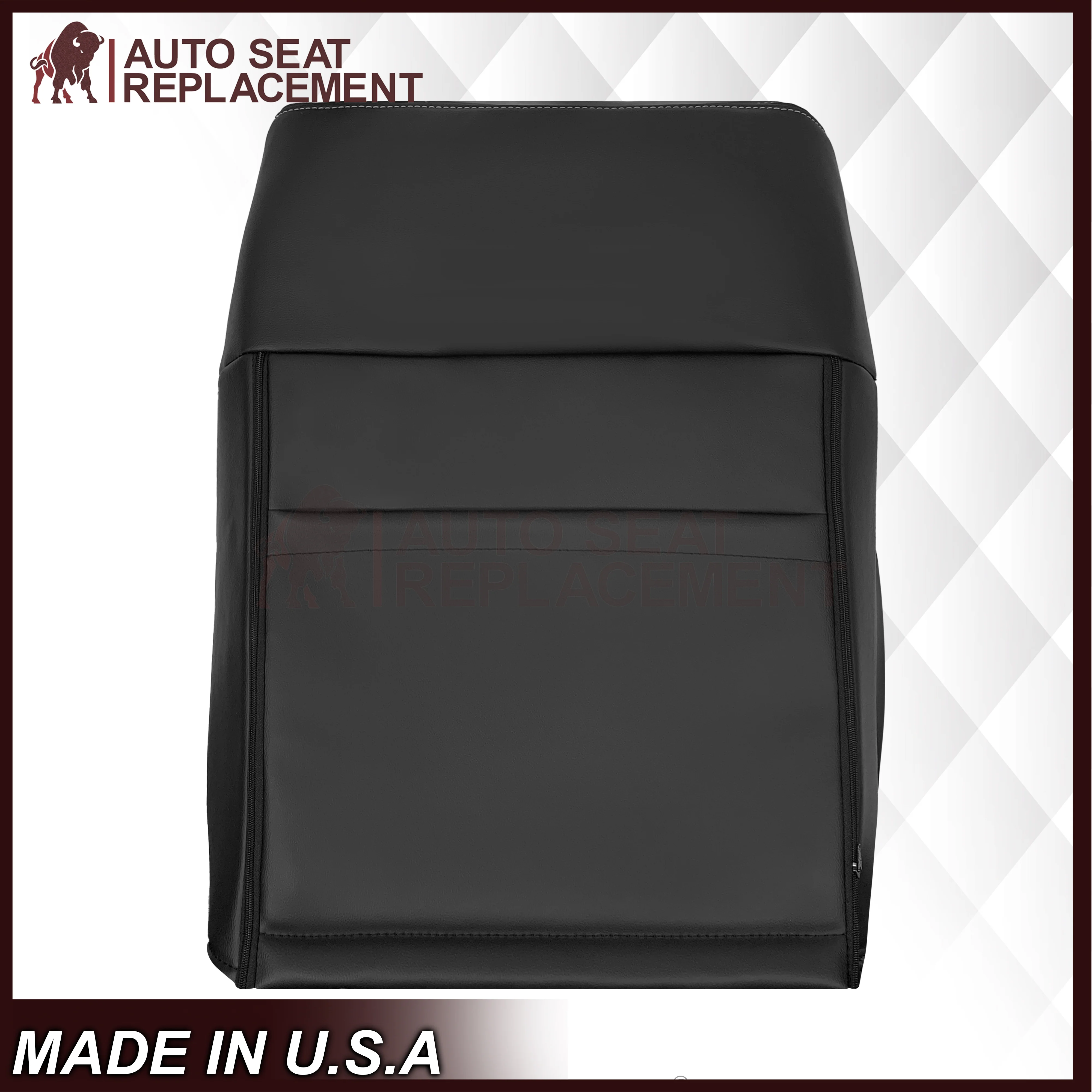 2009 - 2014 Ford F-150 Lariat Replacement Perforated Genuine Leather / Synthetic Leather Seat Cover In Black - Image 15