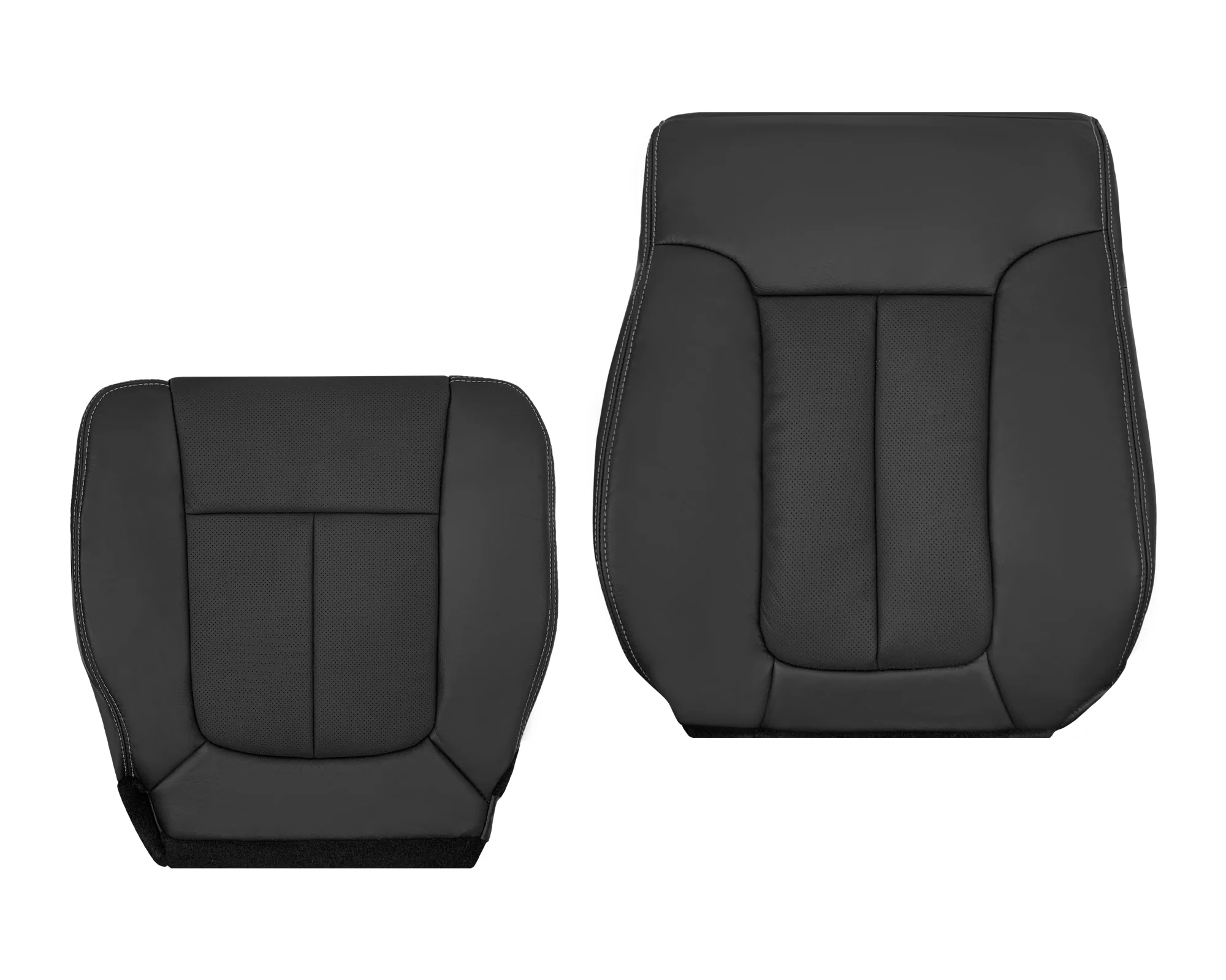 2009 - 2014 Ford F-150 Lariat Replacement Perforated Genuine Leather / Synthetic Leather Seat Cover In Black - Image 24