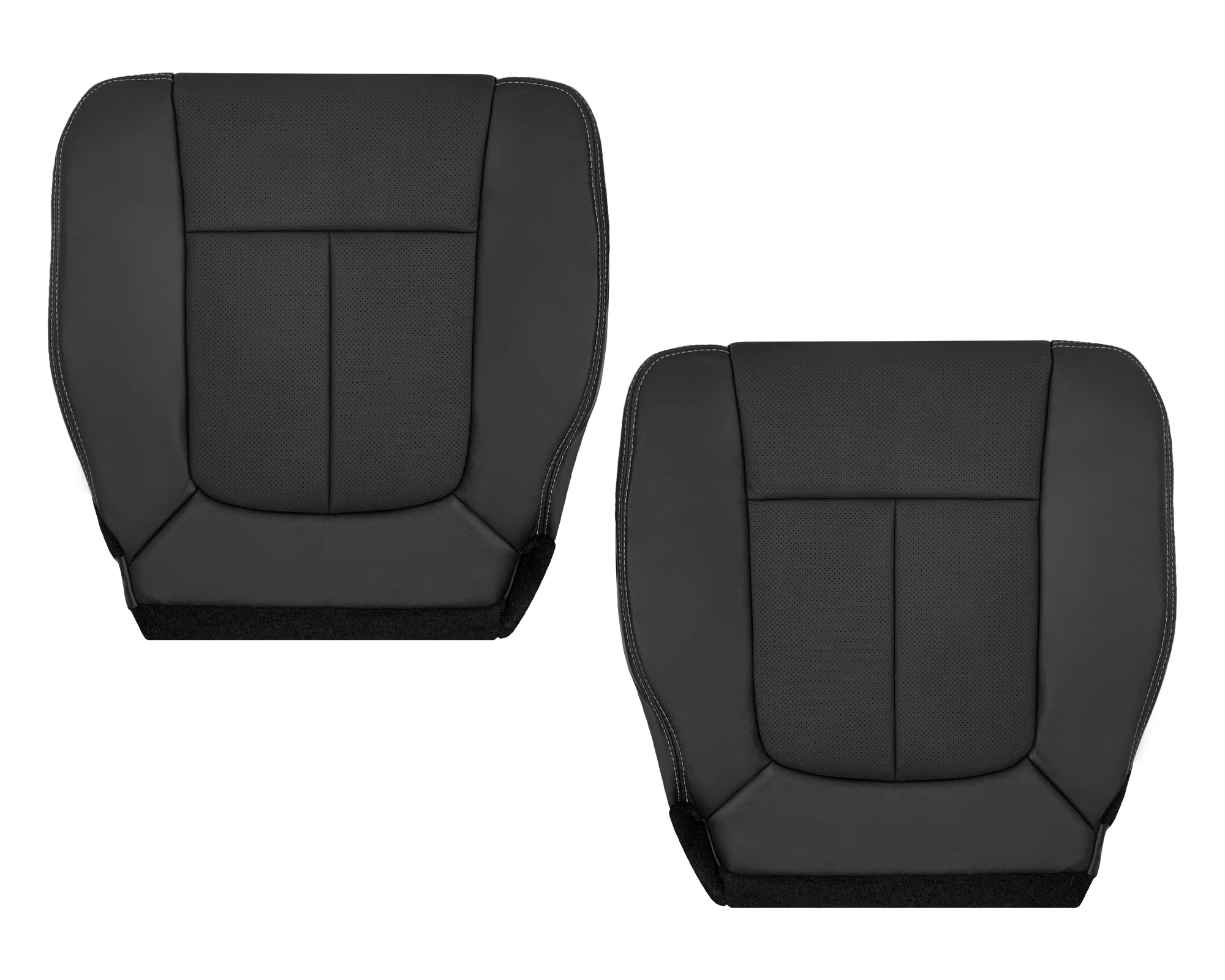2009 - 2014 Ford F-150 Lariat Replacement Perforated Genuine Leather / Synthetic Leather Seat Cover In Black - Image 27