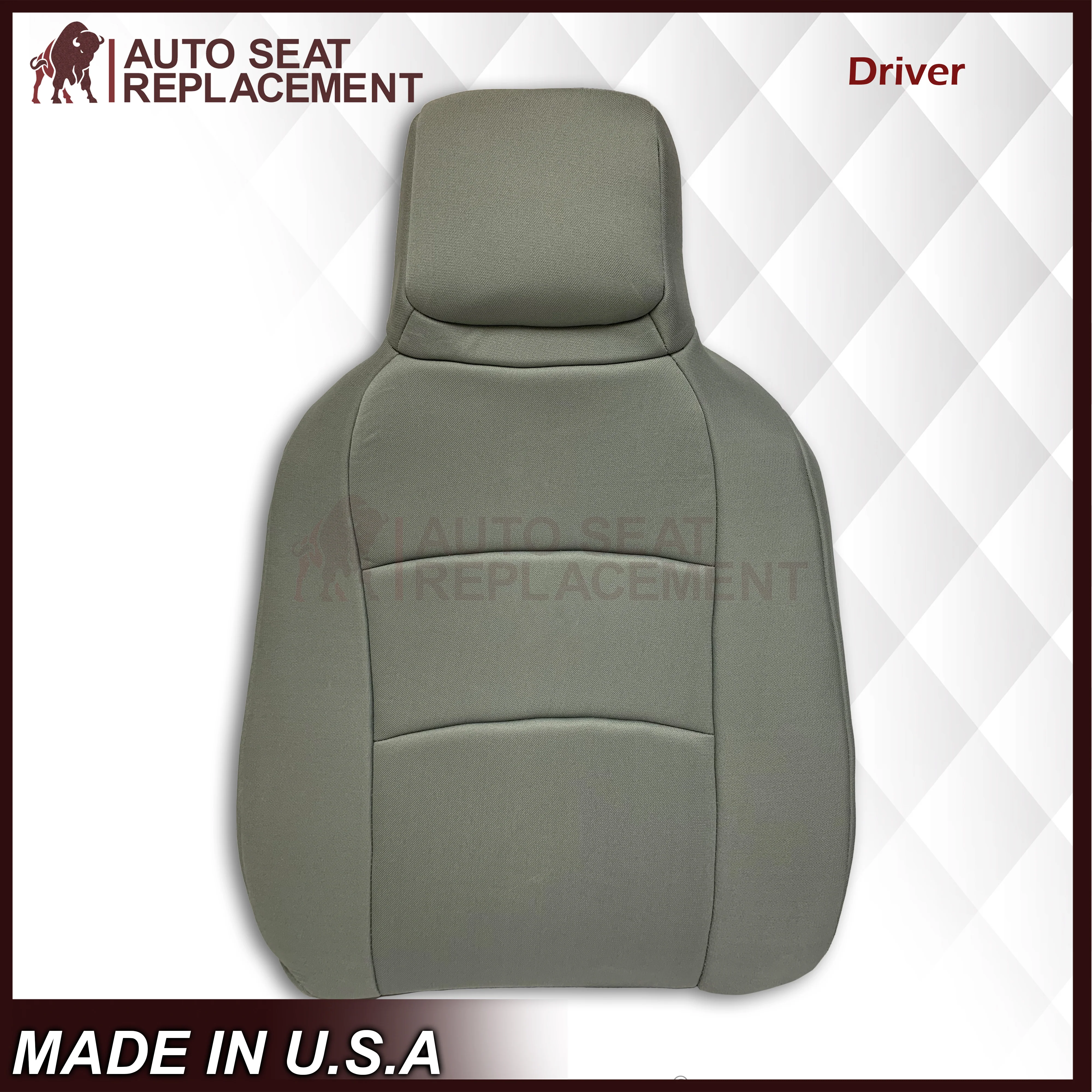 2009-2020 Ford Econoline E350 E450 E550 Gray Cloth Fabric Seat Cover & Cushion Foam - Image 16