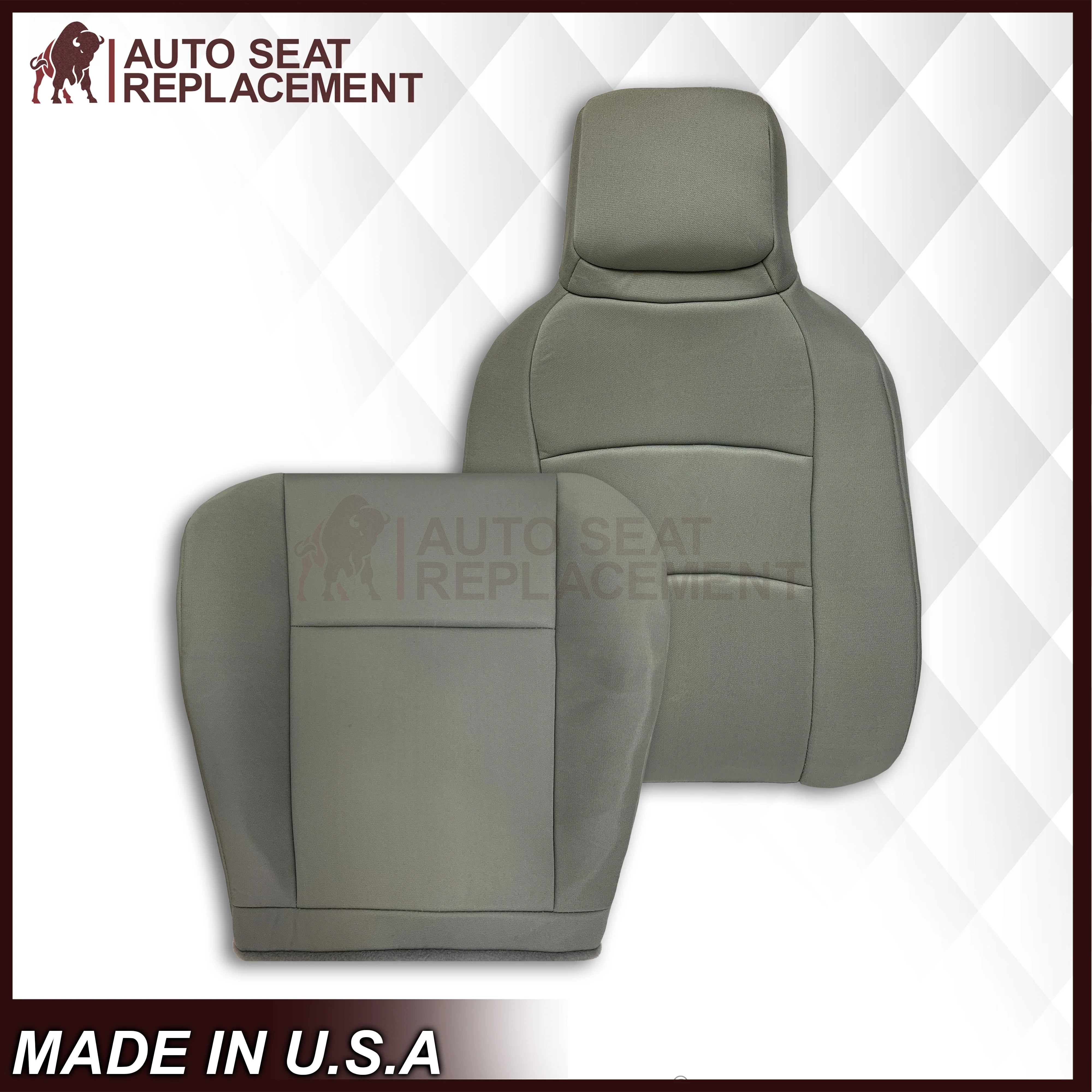 2009-2020 Ford Econoline E350 E450 E550 Gray Cloth Fabric Seat Cover & Cushion Foam - Image 17