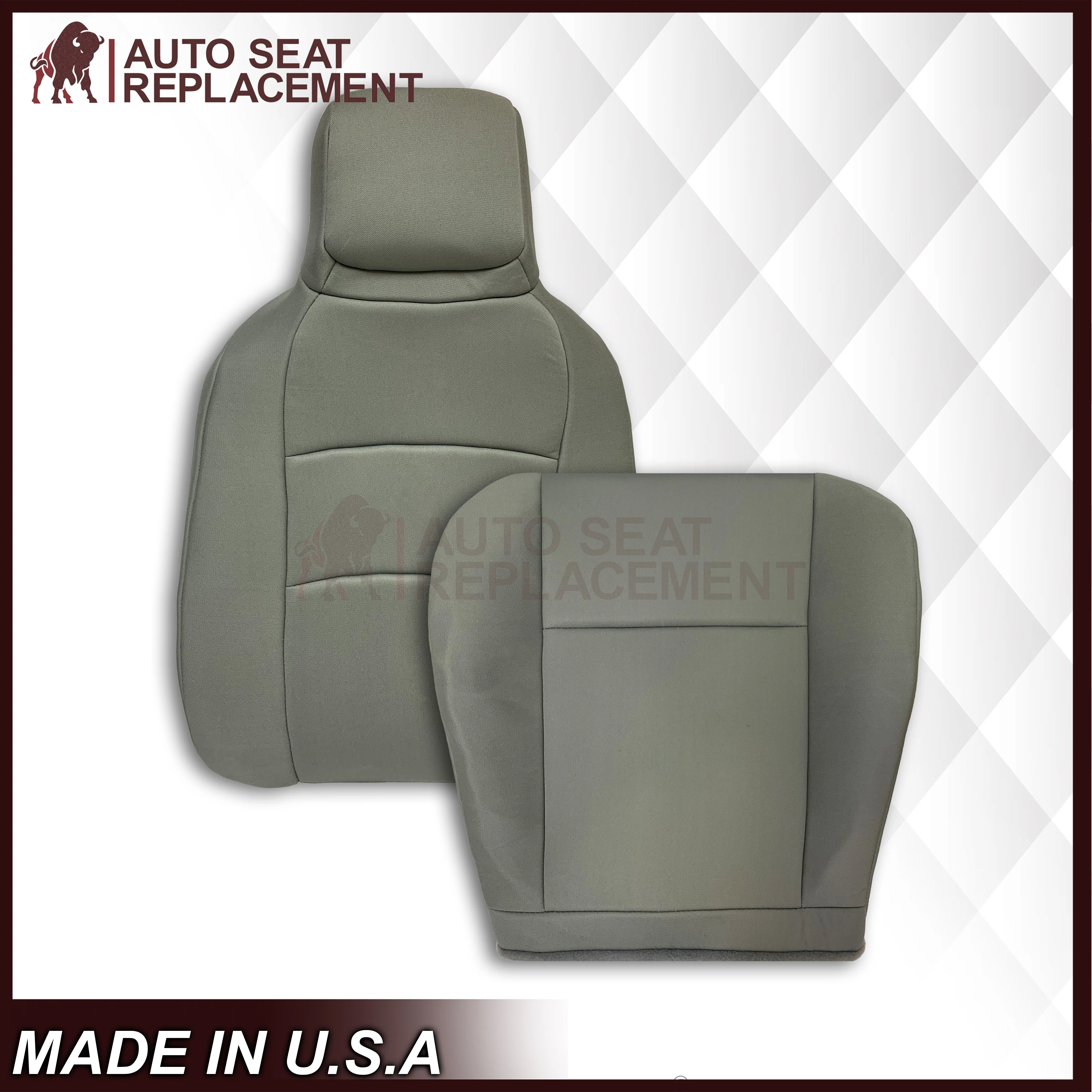 2009-2020 Ford Econoline E350 E450 E550 Gray Cloth Fabric Seat Cover & Cushion Foam - Image 3