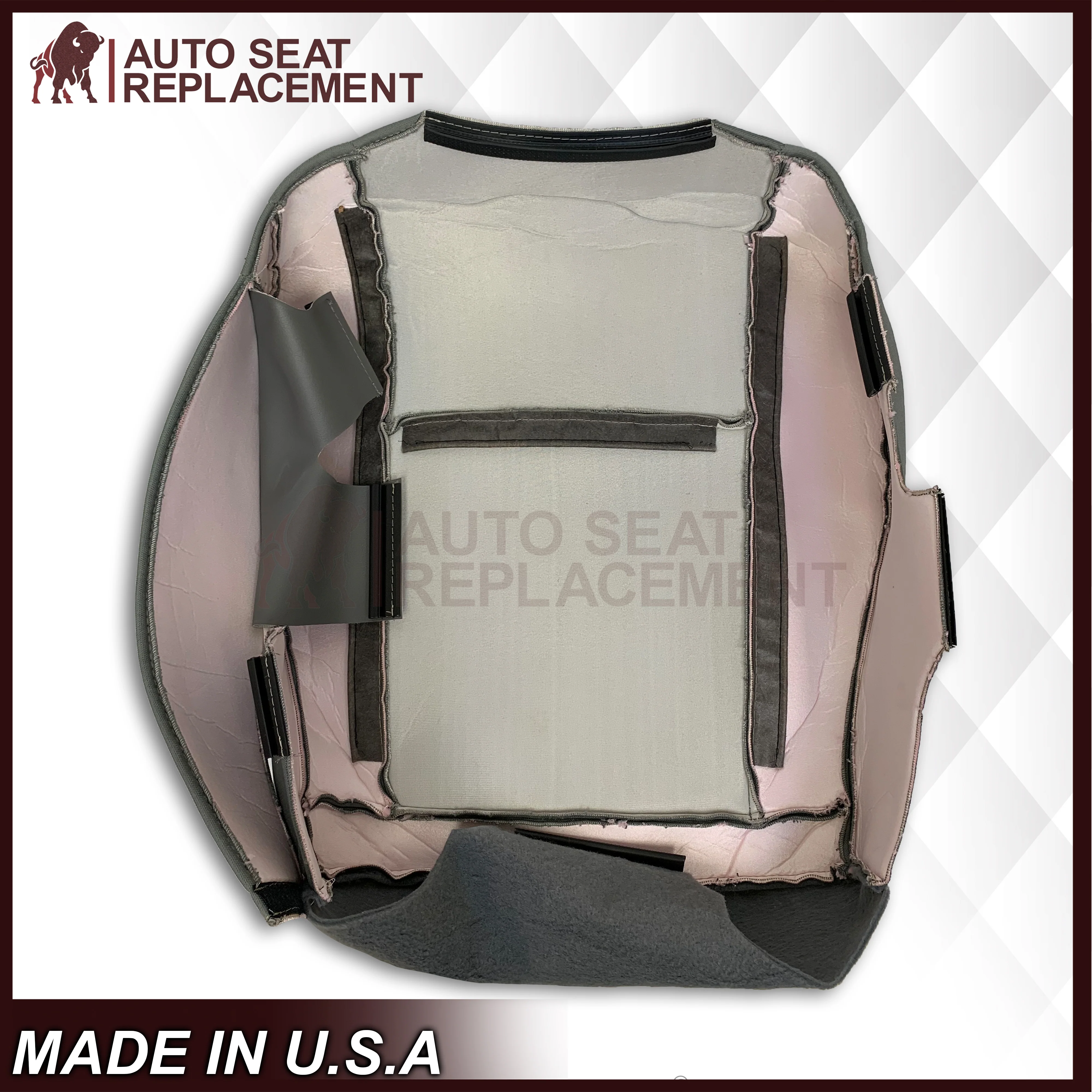 2009-2020 Ford Econoline E350 E450 E550 Gray Cloth Fabric Seat Cover & Cushion Foam - Image 7