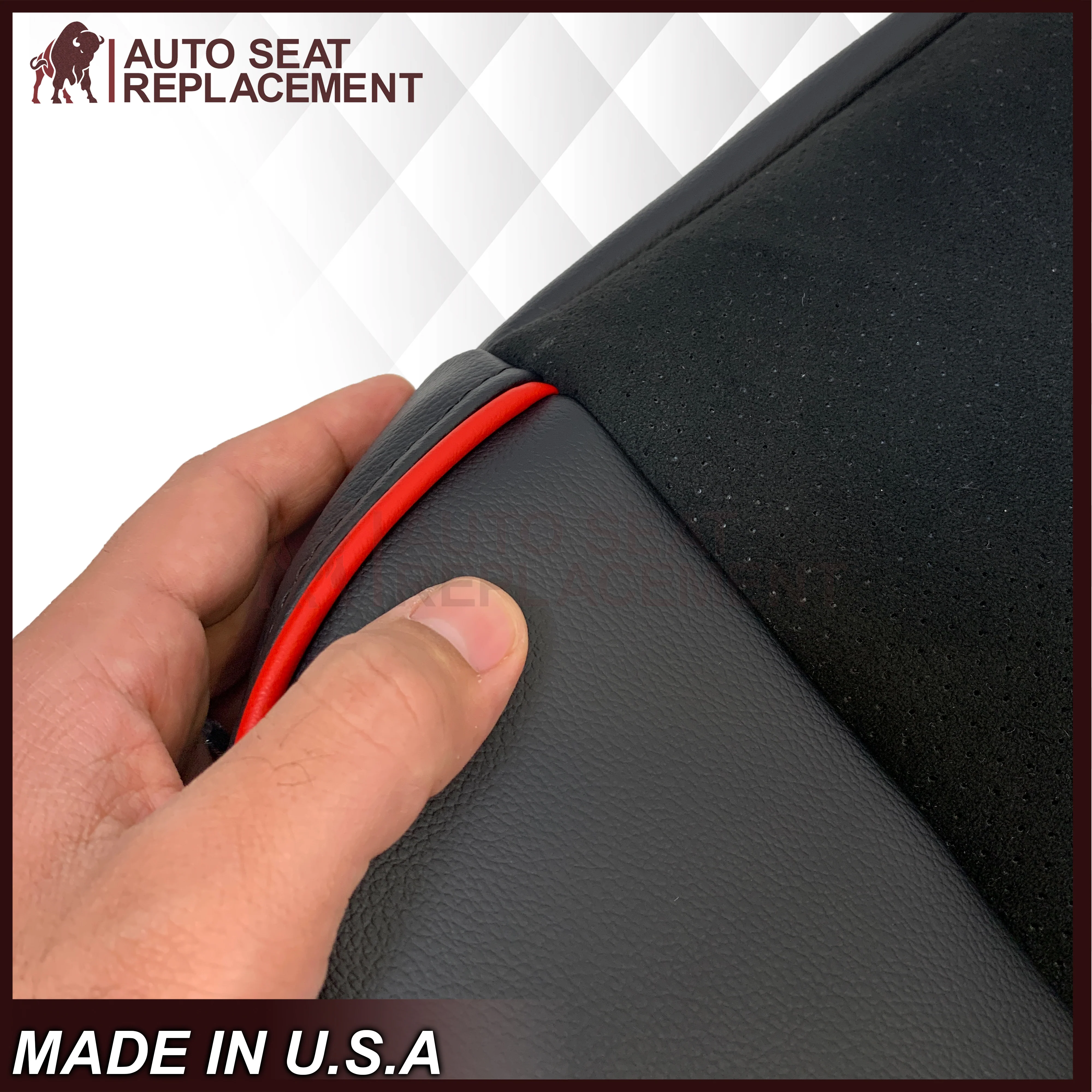 2013–2014 Ford F-150 FX4 Appearance Package Black Seat Cover with Suede Insert - Image 28
