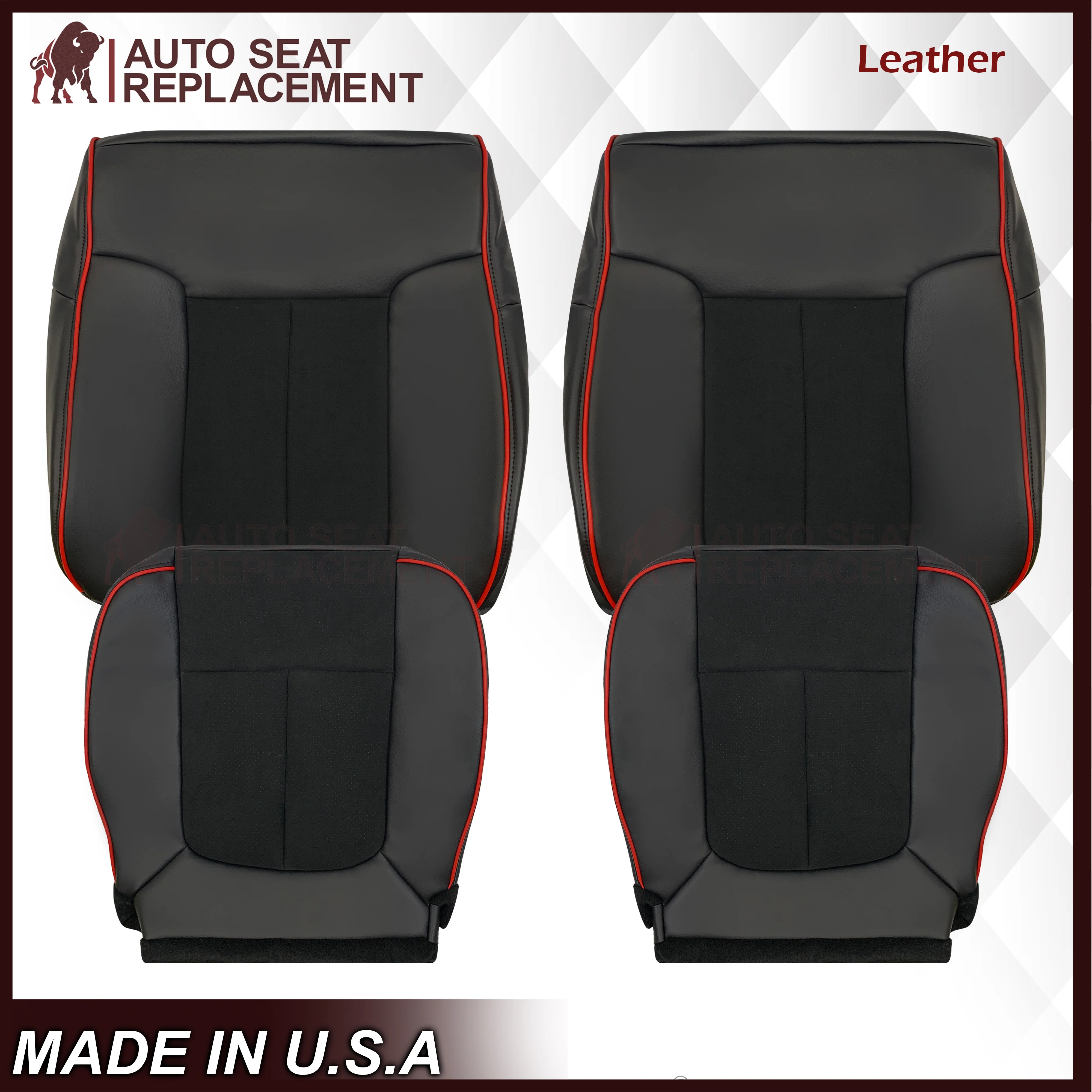 2013–2014 Ford F-150 FX4 Appearance Package Black Seat Cover with Suede Insert - Image 32