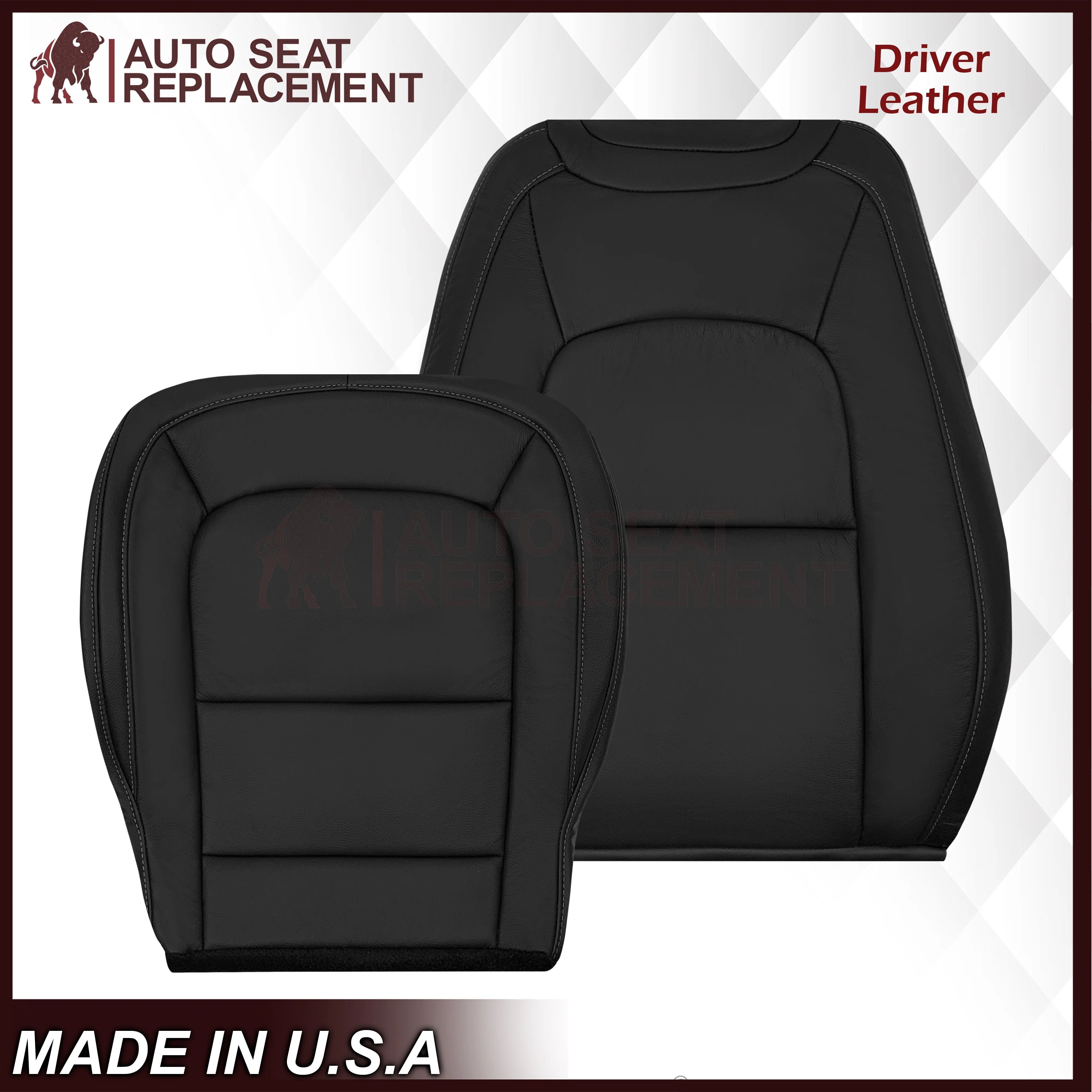 2015-2022 Chevy Colorado LT ZR2 LTZ LS Replacement Seat Covers In Black: Choose In Leather or Vinyl - Image 11