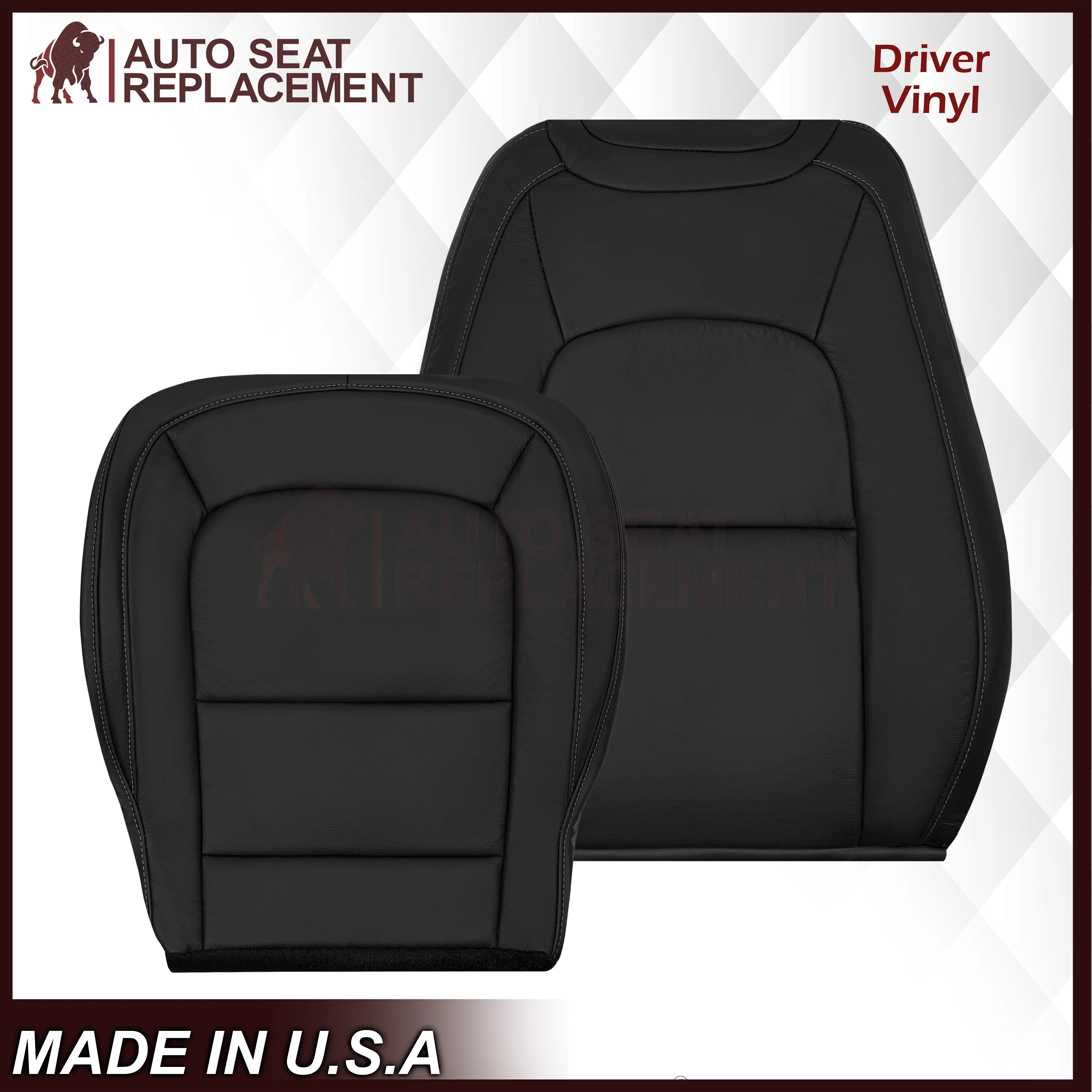 2015-2022 Chevy Colorado LT ZR2 LTZ LS Replacement Seat Covers In Black: Choose In Leather or Vinyl - Image 12