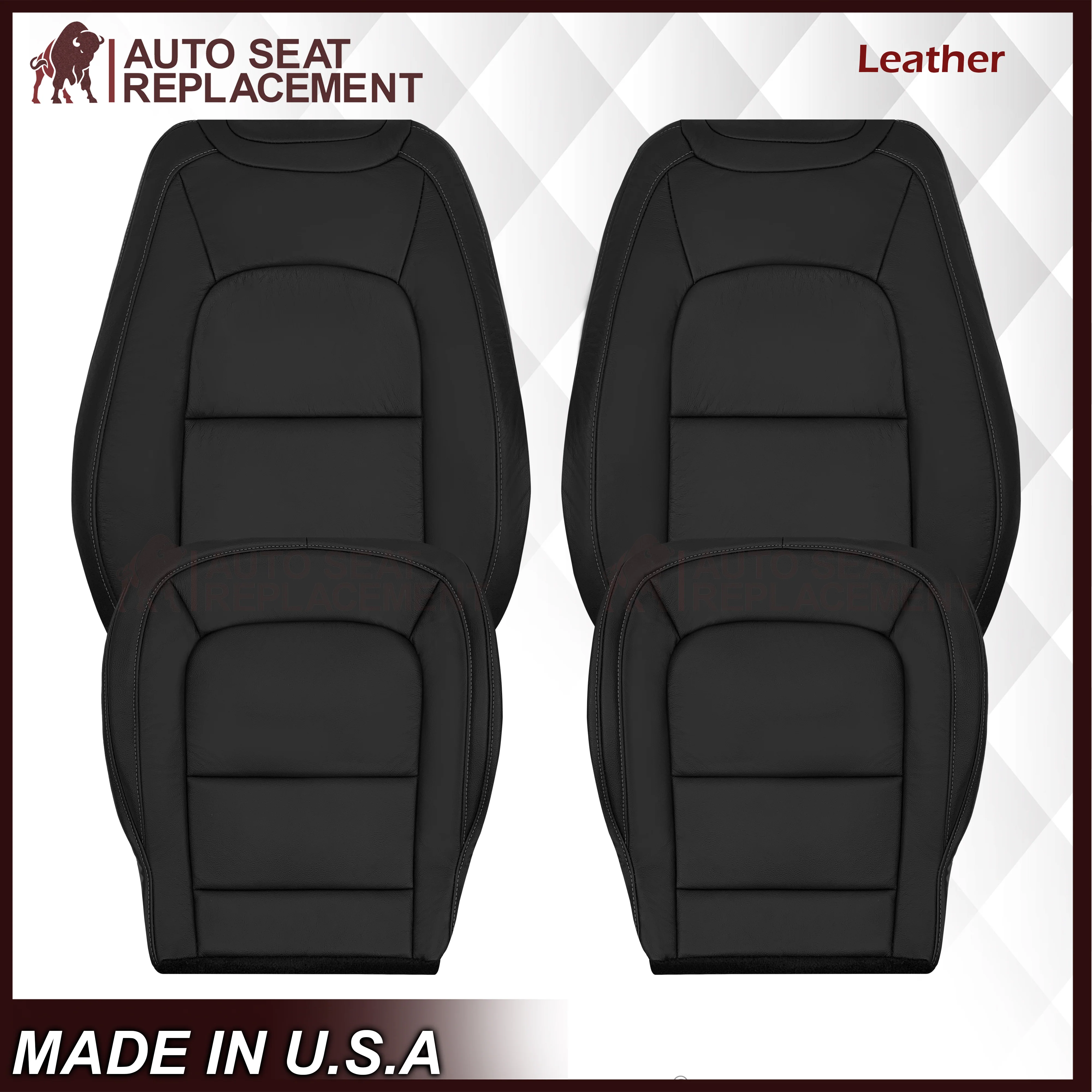 2015-2022 Chevy Colorado LT ZR2 LTZ LS Replacement Seat Covers In Black: Choose In Leather or Vinyl - Image 24